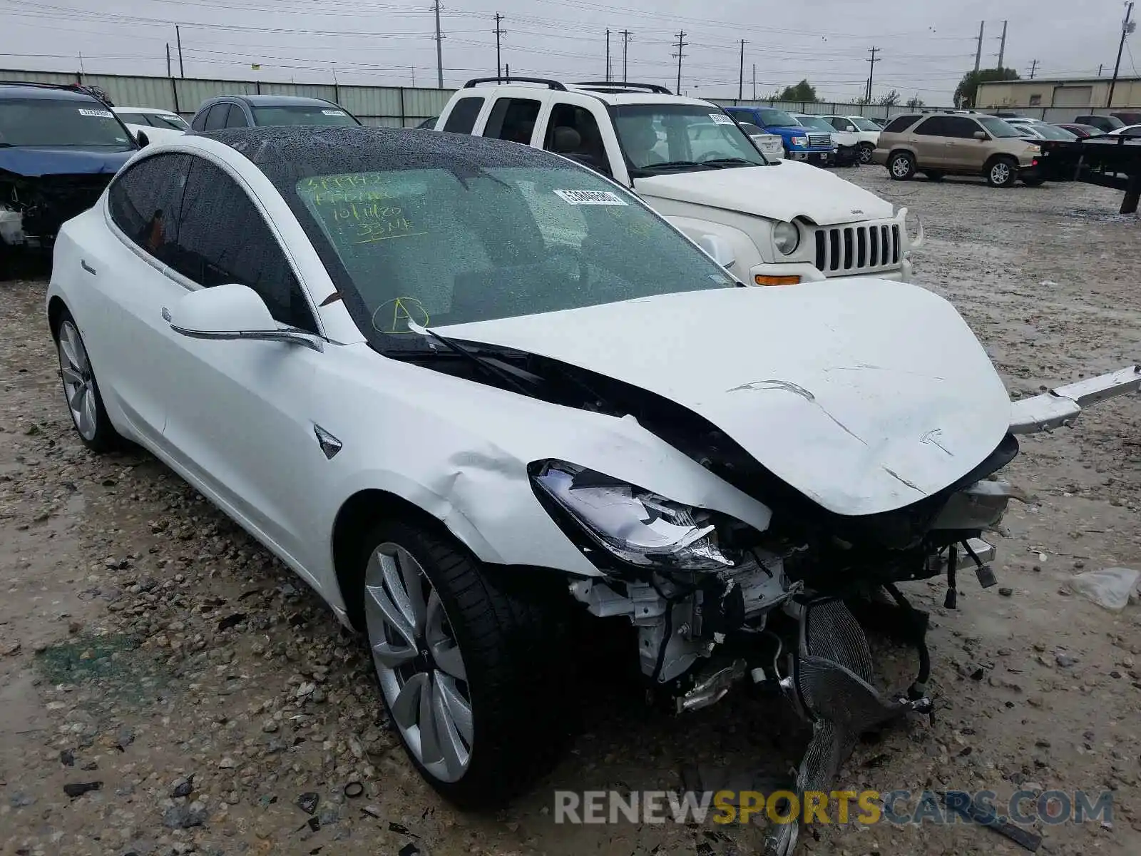 1 Photograph of a damaged car 5YJ3E1EB2KF368134 TESLA MODEL 3 2019