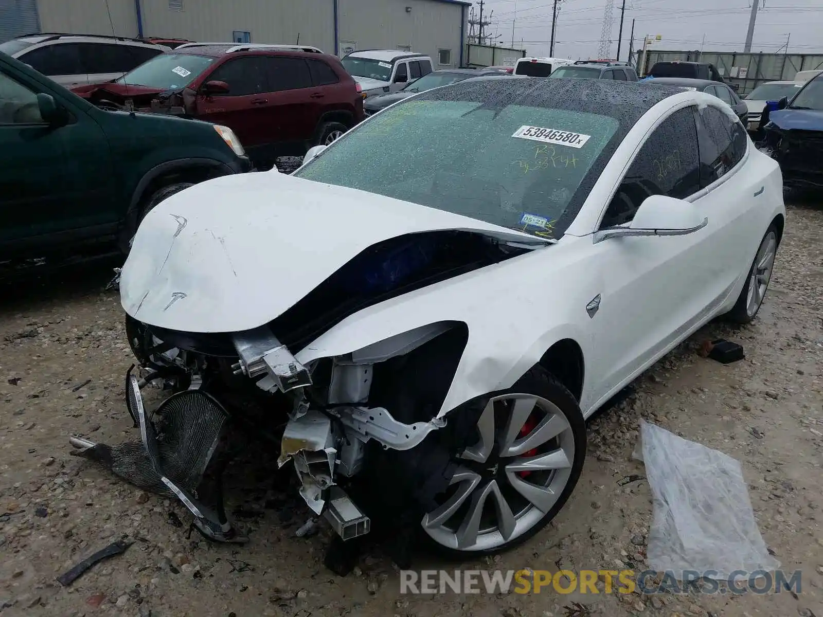 2 Photograph of a damaged car 5YJ3E1EB2KF368134 TESLA MODEL 3 2019