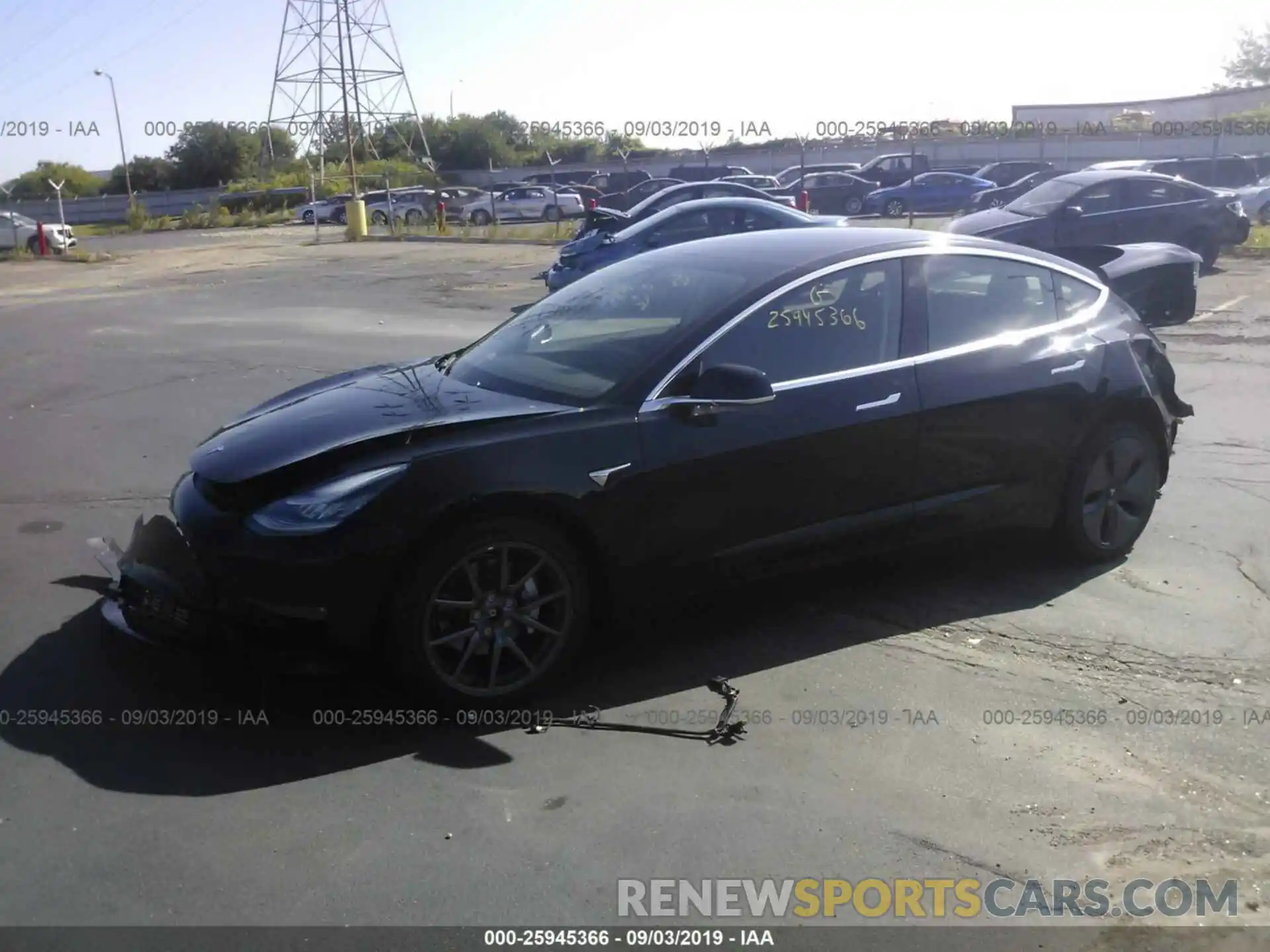 2 Photograph of a damaged car 5YJ3E1EB2KF384494 TESLA MODEL 3 2019