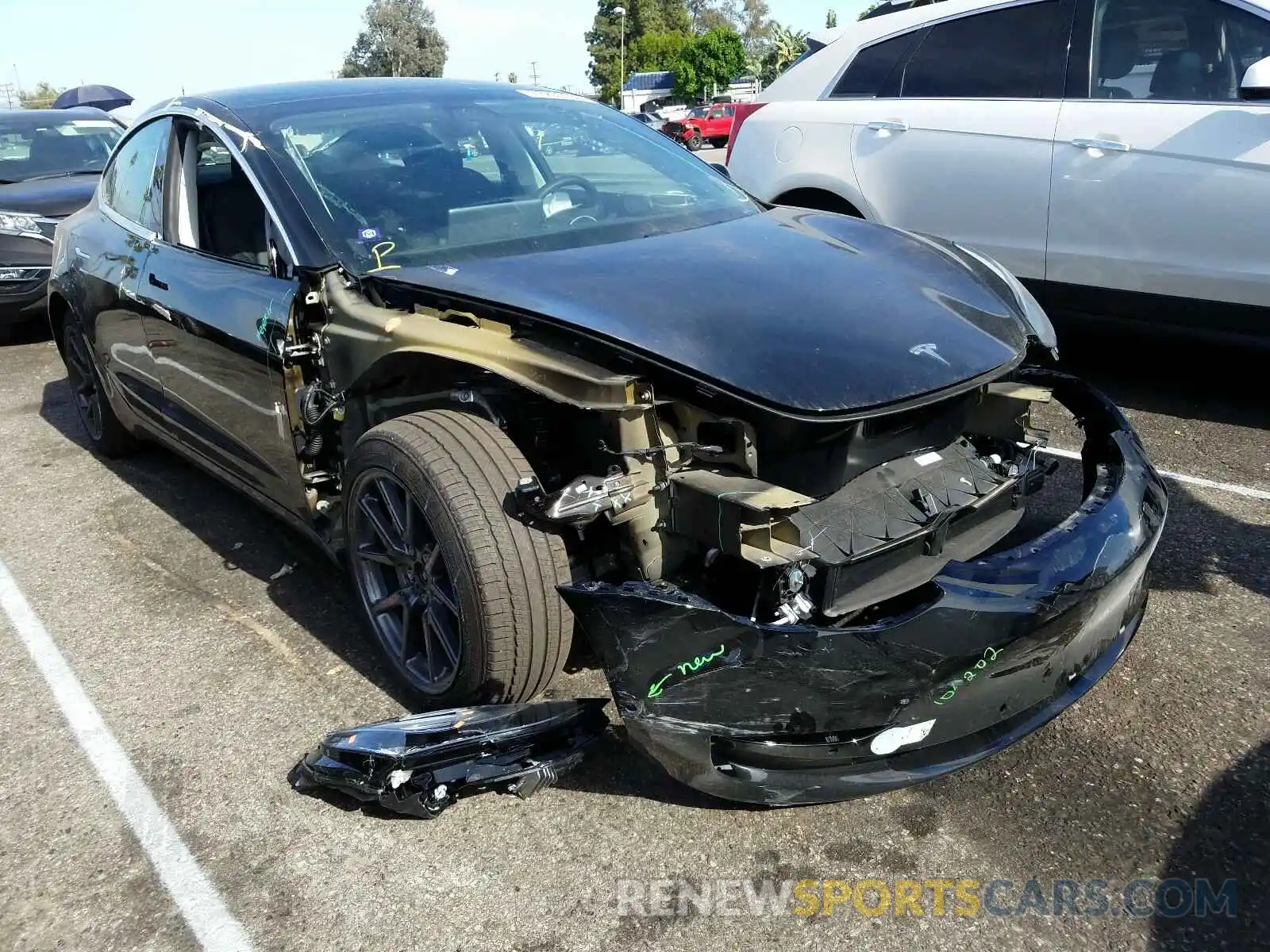 1 Photograph of a damaged car 5YJ3E1EB2KF384947 TESLA MODEL 3 2019