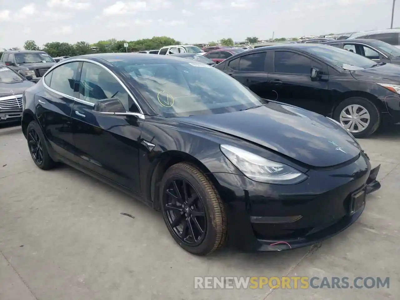 1 Photograph of a damaged car 5YJ3E1EB2KF385368 TESLA MODEL 3 2019