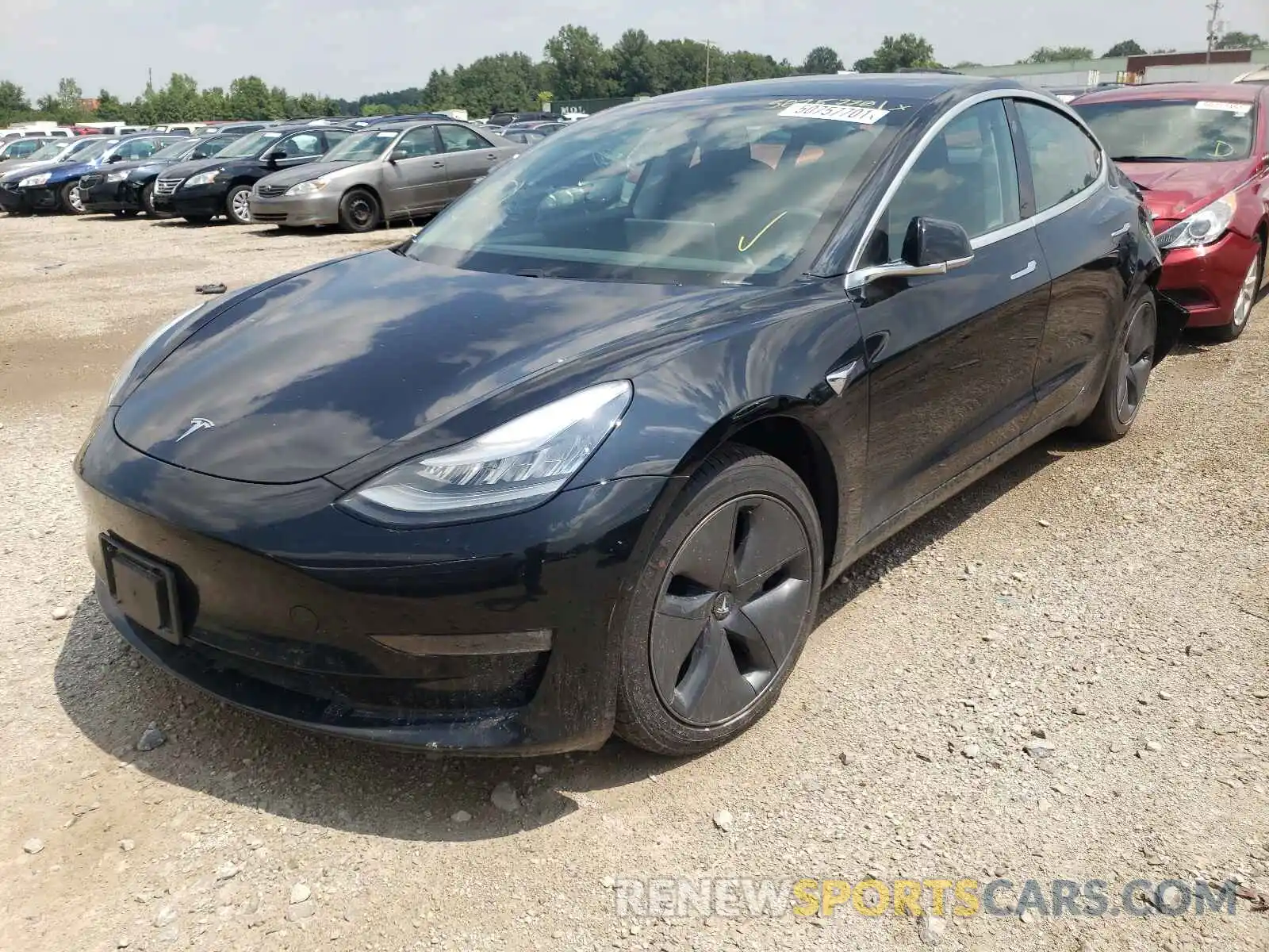 2 Photograph of a damaged car 5YJ3E1EB2KF385631 TESLA MODEL 3 2019