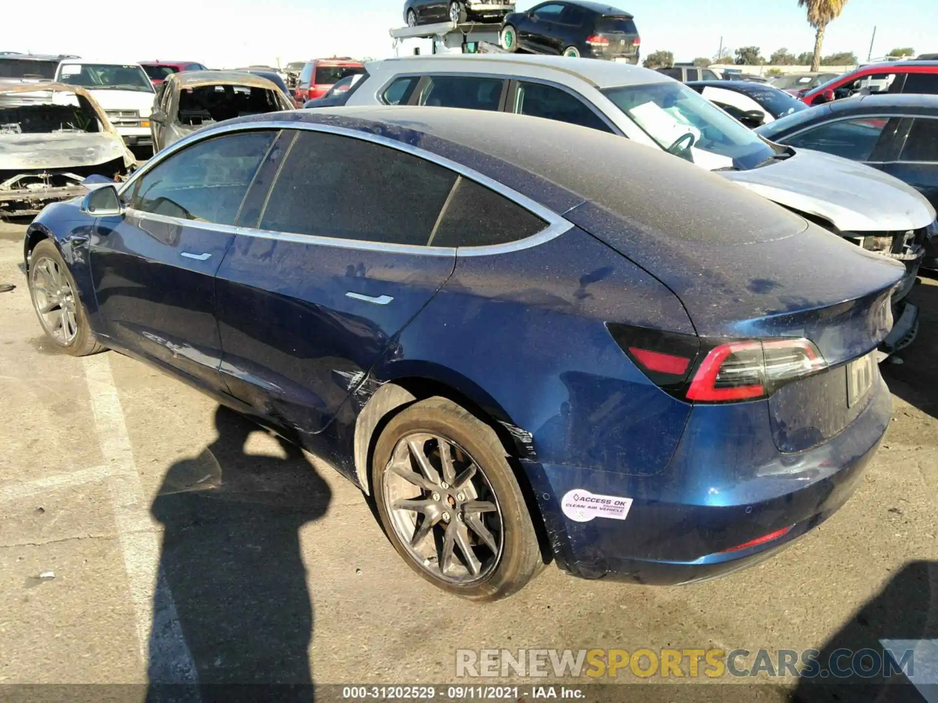 3 Photograph of a damaged car 5YJ3E1EB2KF385791 TESLA MODEL 3 2019