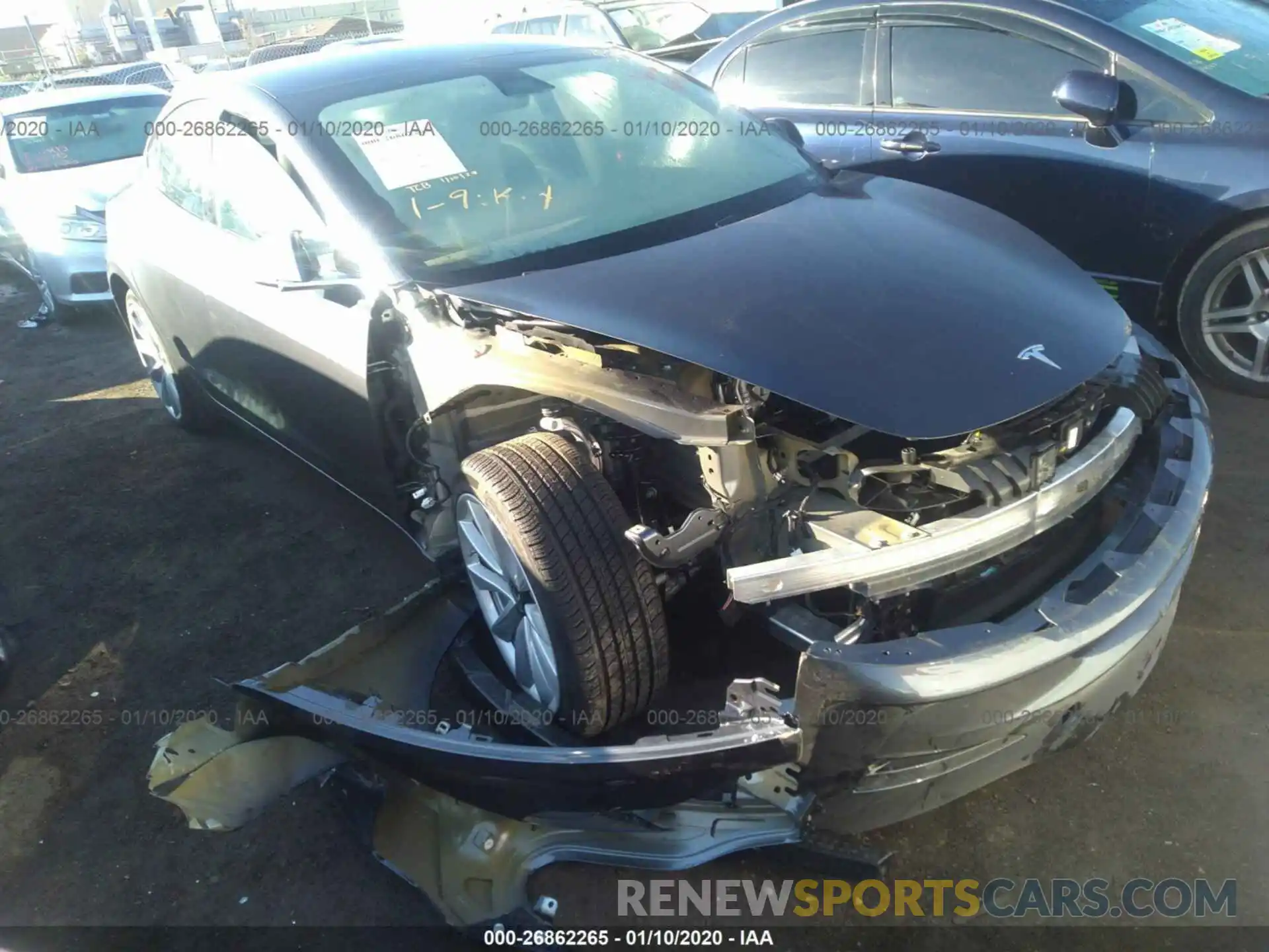 1 Photograph of a damaged car 5YJ3E1EB2KF389341 TESLA MODEL 3 2019