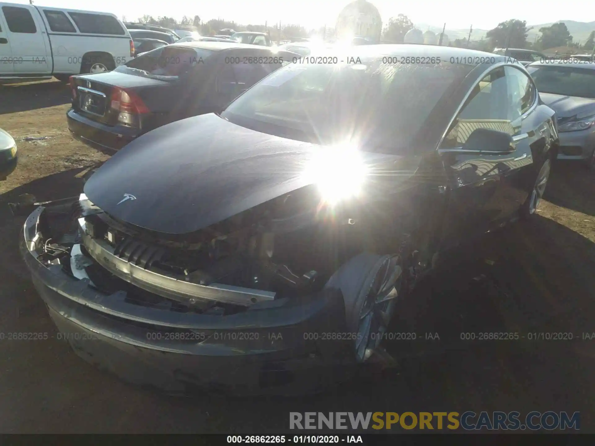 2 Photograph of a damaged car 5YJ3E1EB2KF389341 TESLA MODEL 3 2019