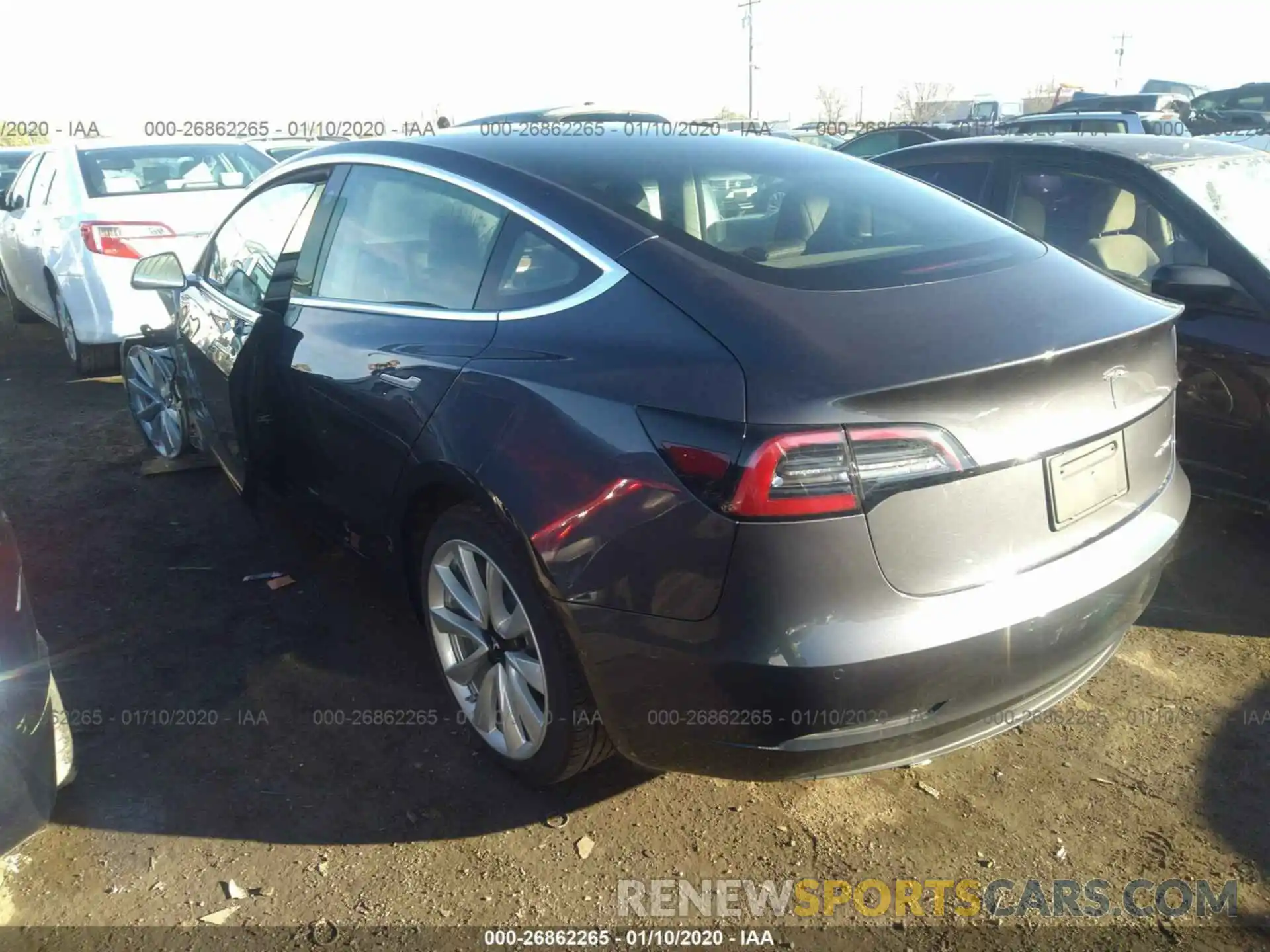 3 Photograph of a damaged car 5YJ3E1EB2KF389341 TESLA MODEL 3 2019