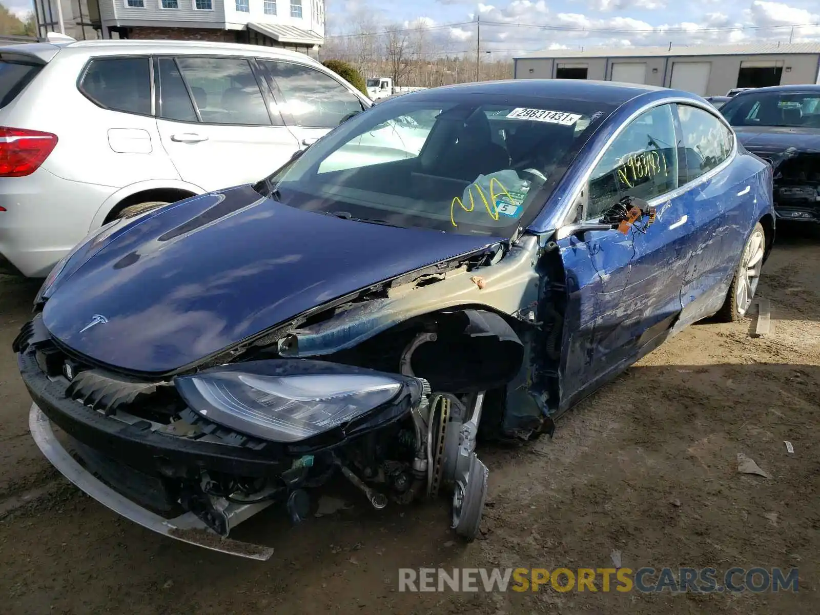 2 Photograph of a damaged car 5YJ3E1EB2KF390344 TESLA MODEL 3 2019