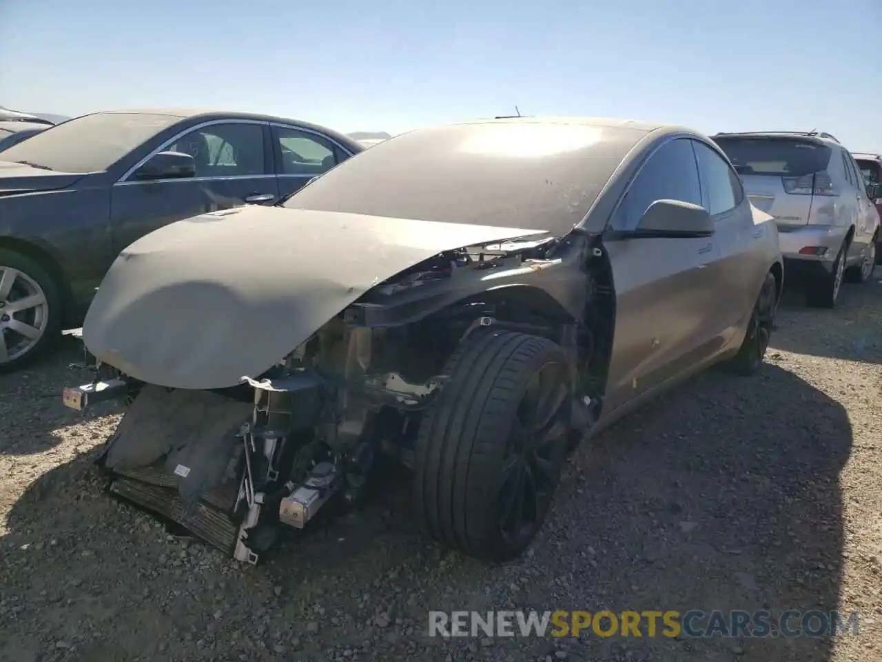 2 Photograph of a damaged car 5YJ3E1EB2KF392658 TESLA MODEL 3 2019