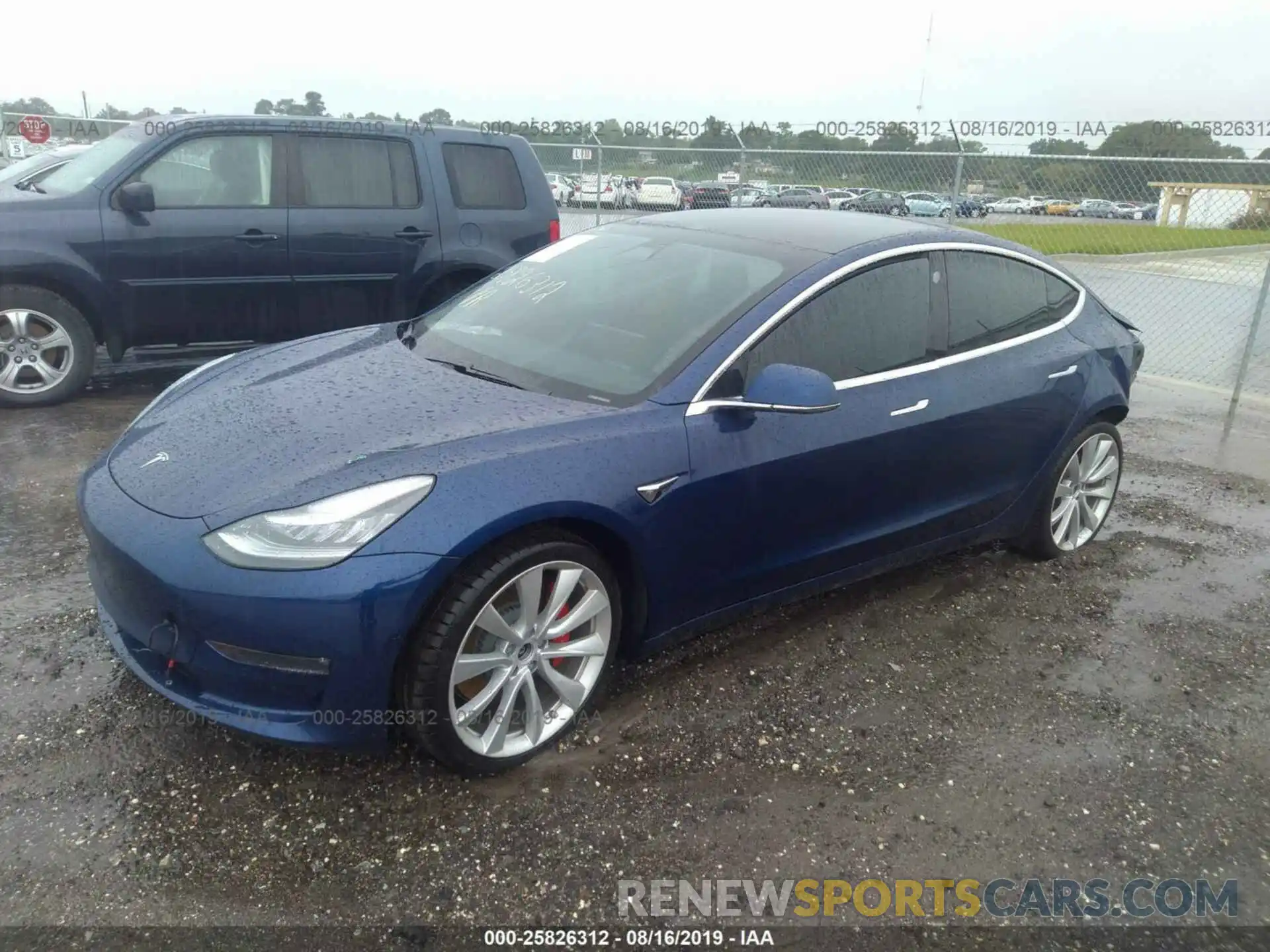 2 Photograph of a damaged car 5YJ3E1EB2KF393051 TESLA MODEL 3 2019