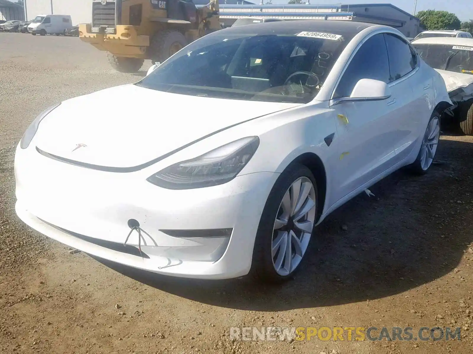 2 Photograph of a damaged car 5YJ3E1EB2KF393146 TESLA MODEL 3 2019