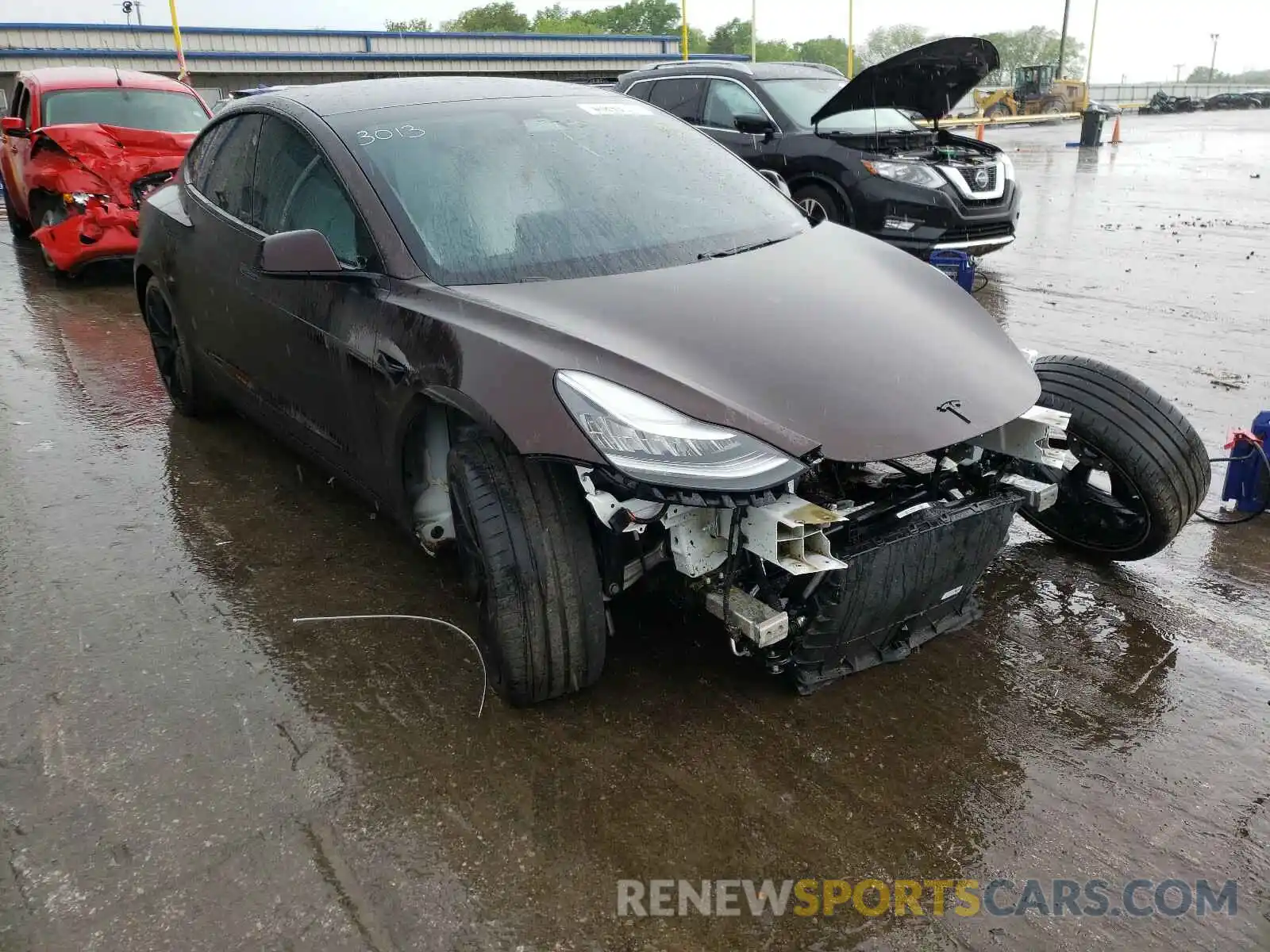 1 Photograph of a damaged car 5YJ3E1EB2KF393745 TESLA MODEL 3 2019