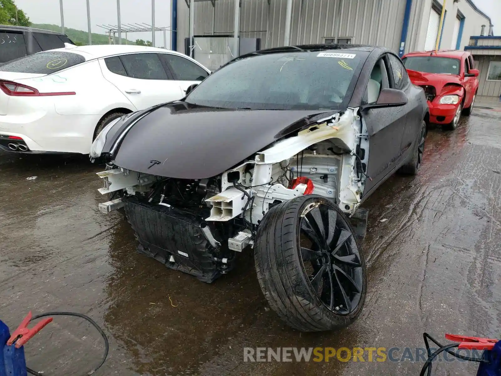 2 Photograph of a damaged car 5YJ3E1EB2KF393745 TESLA MODEL 3 2019