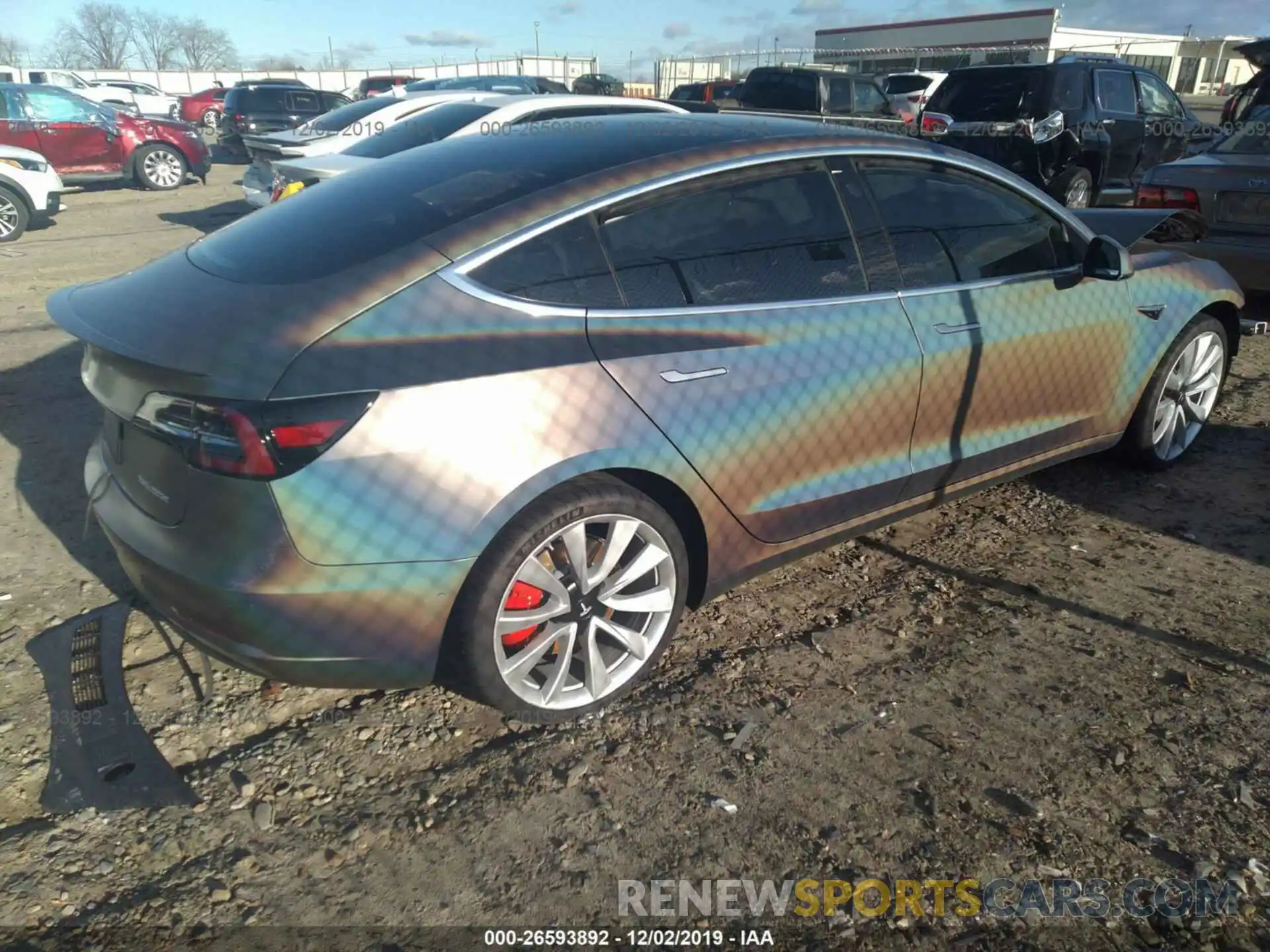 4 Фотография поврежденного автомобиля 5YJ3E1EB2KF407336 TESLA MODEL 3 2019