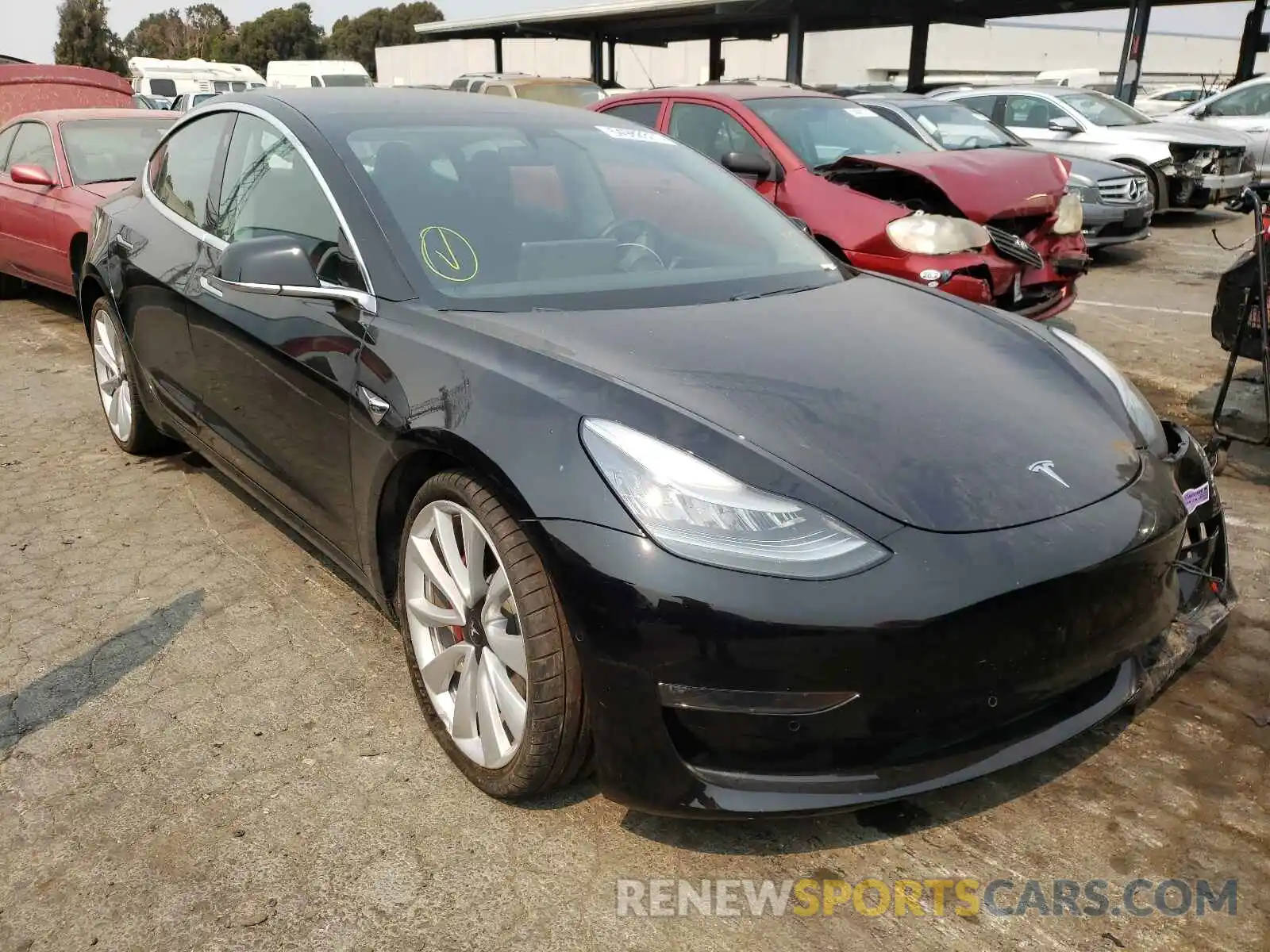 1 Photograph of a damaged car 5YJ3E1EB2KF413461 TESLA MODEL 3 2019