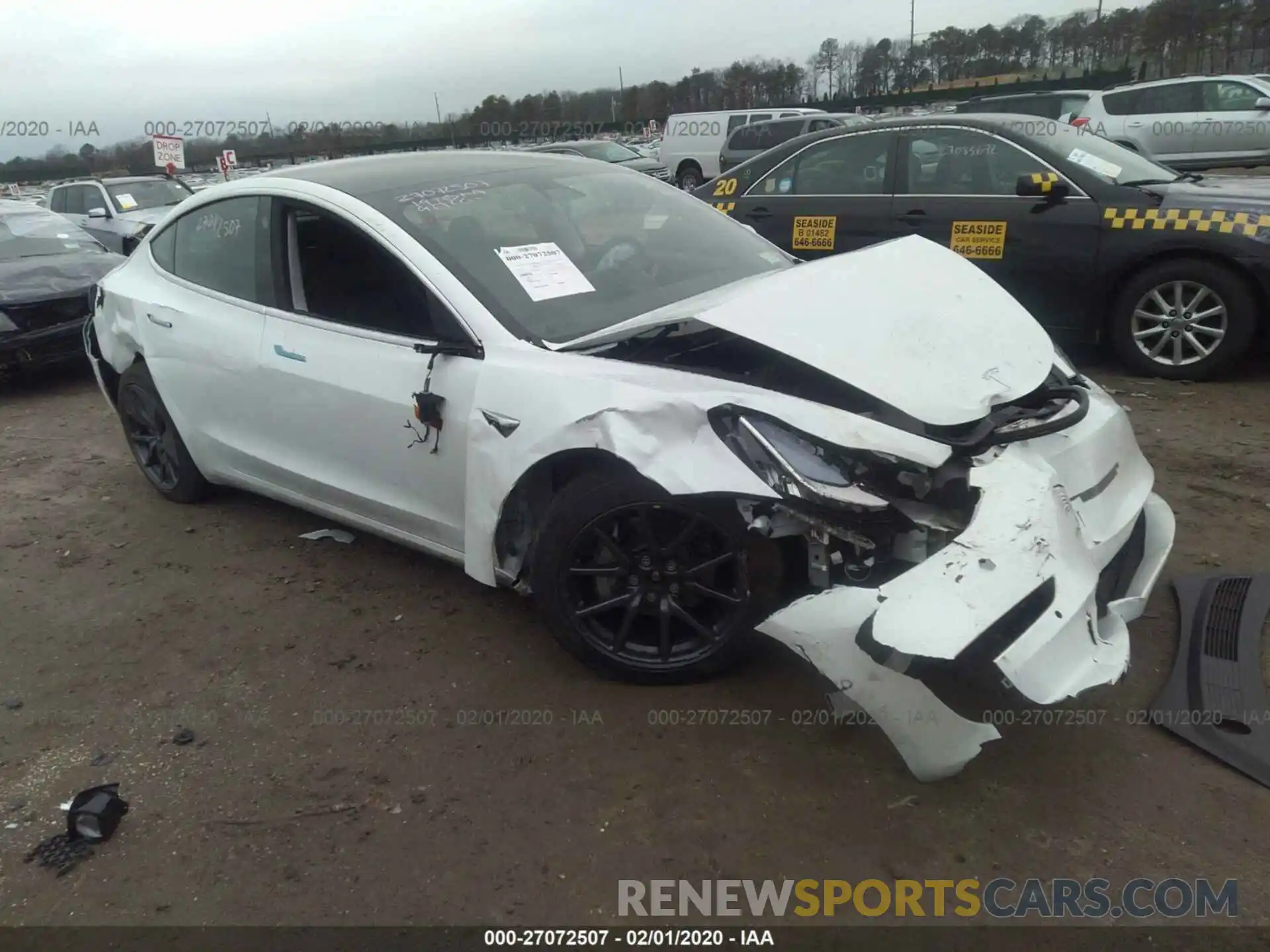 1 Photograph of a damaged car 5YJ3E1EB2KF418398 TESLA MODEL 3 2019