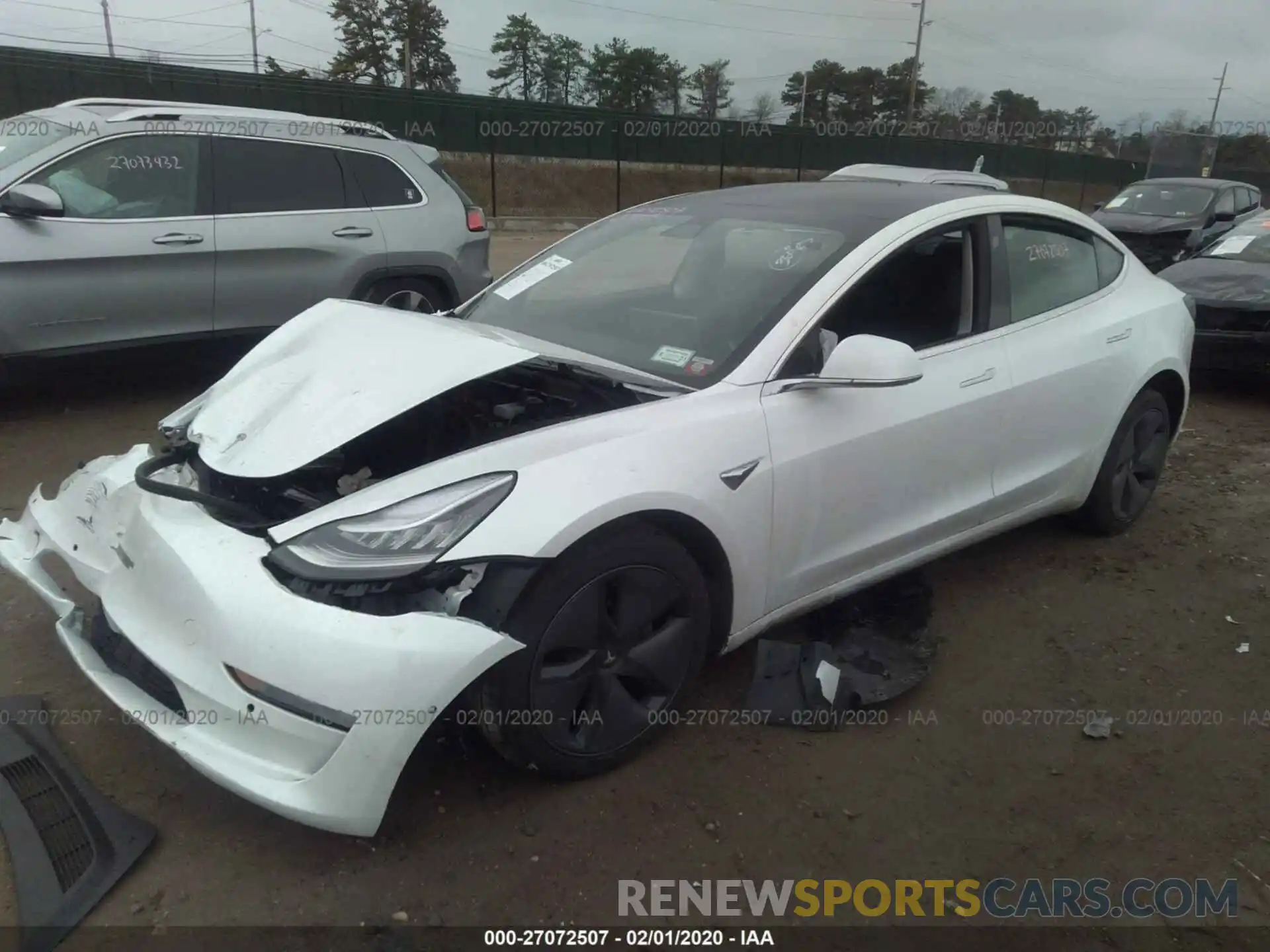 2 Photograph of a damaged car 5YJ3E1EB2KF418398 TESLA MODEL 3 2019