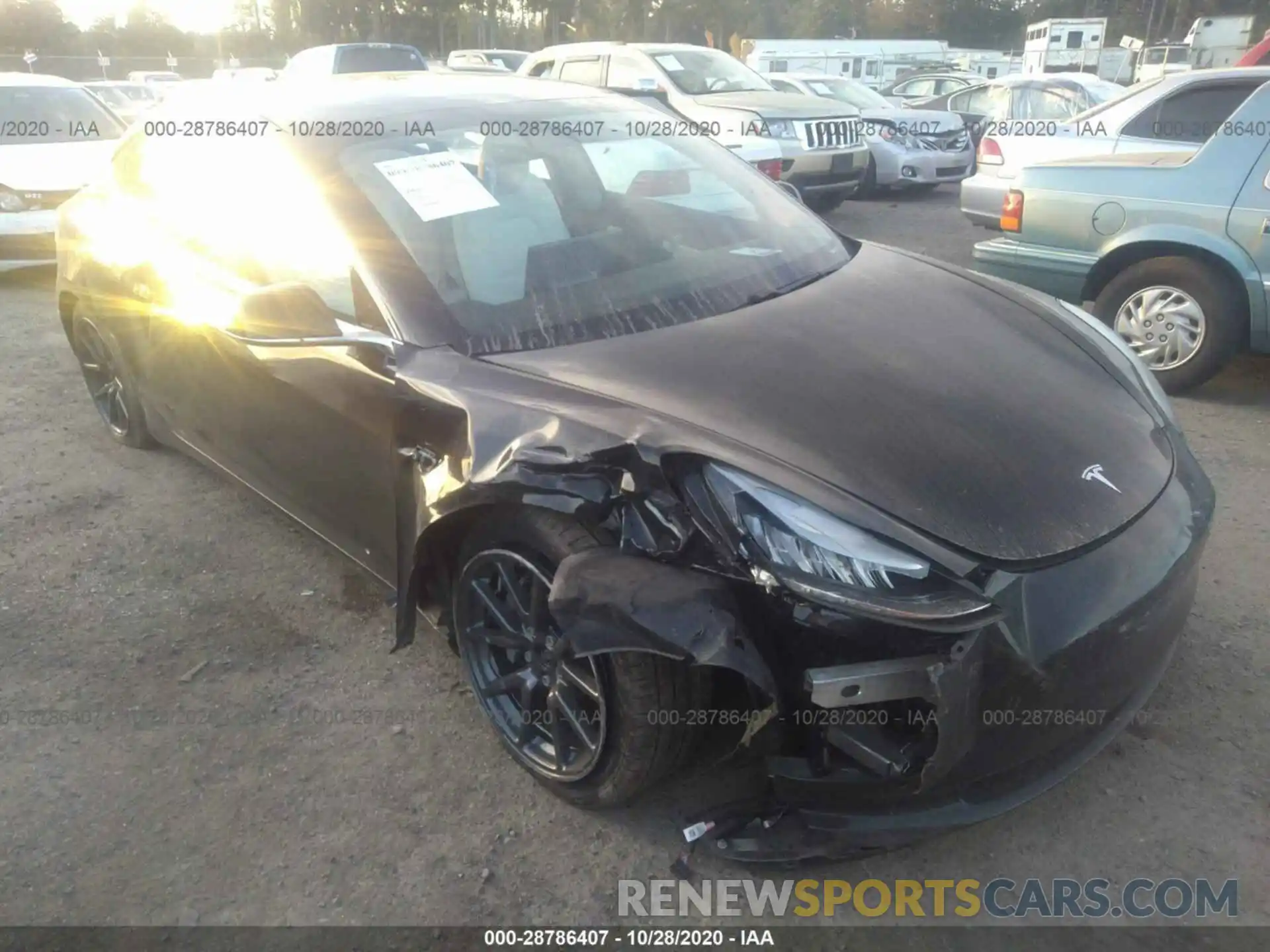 1 Photograph of a damaged car 5YJ3E1EB2KF421401 TESLA MODEL 3 2019