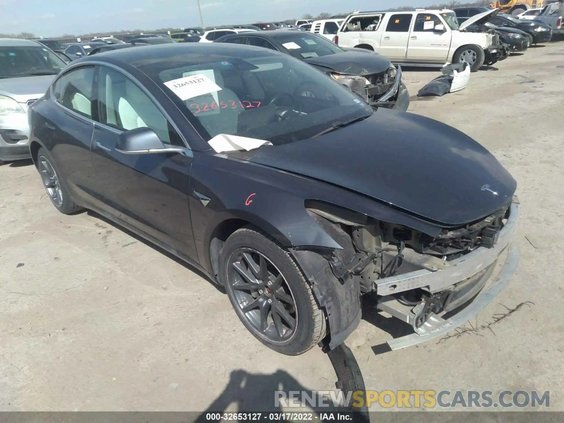 1 Photograph of a damaged car 5YJ3E1EB2KF421446 TESLA MODEL 3 2019