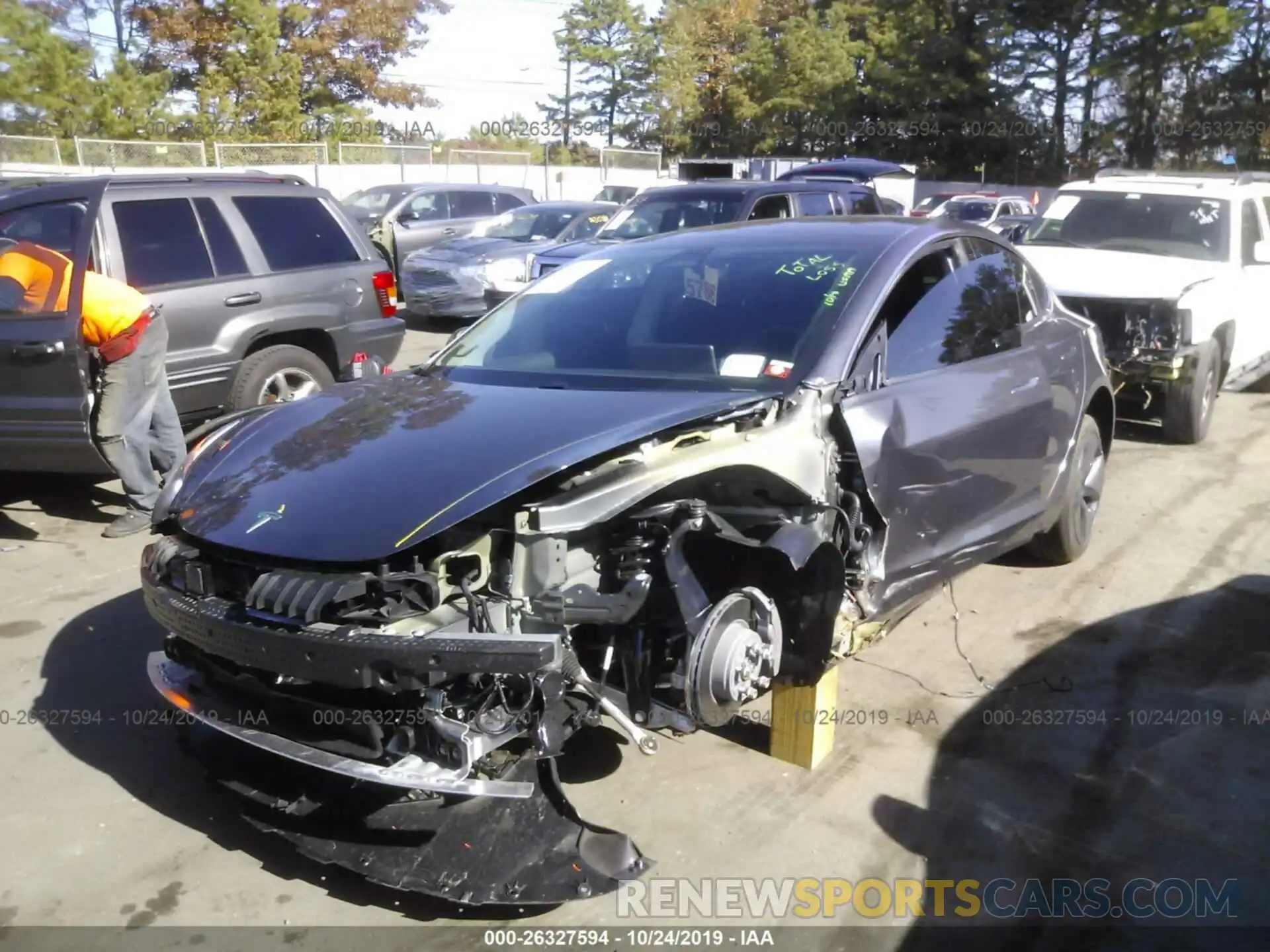 2 Photograph of a damaged car 5YJ3E1EB2KF432706 TESLA MODEL 3 2019