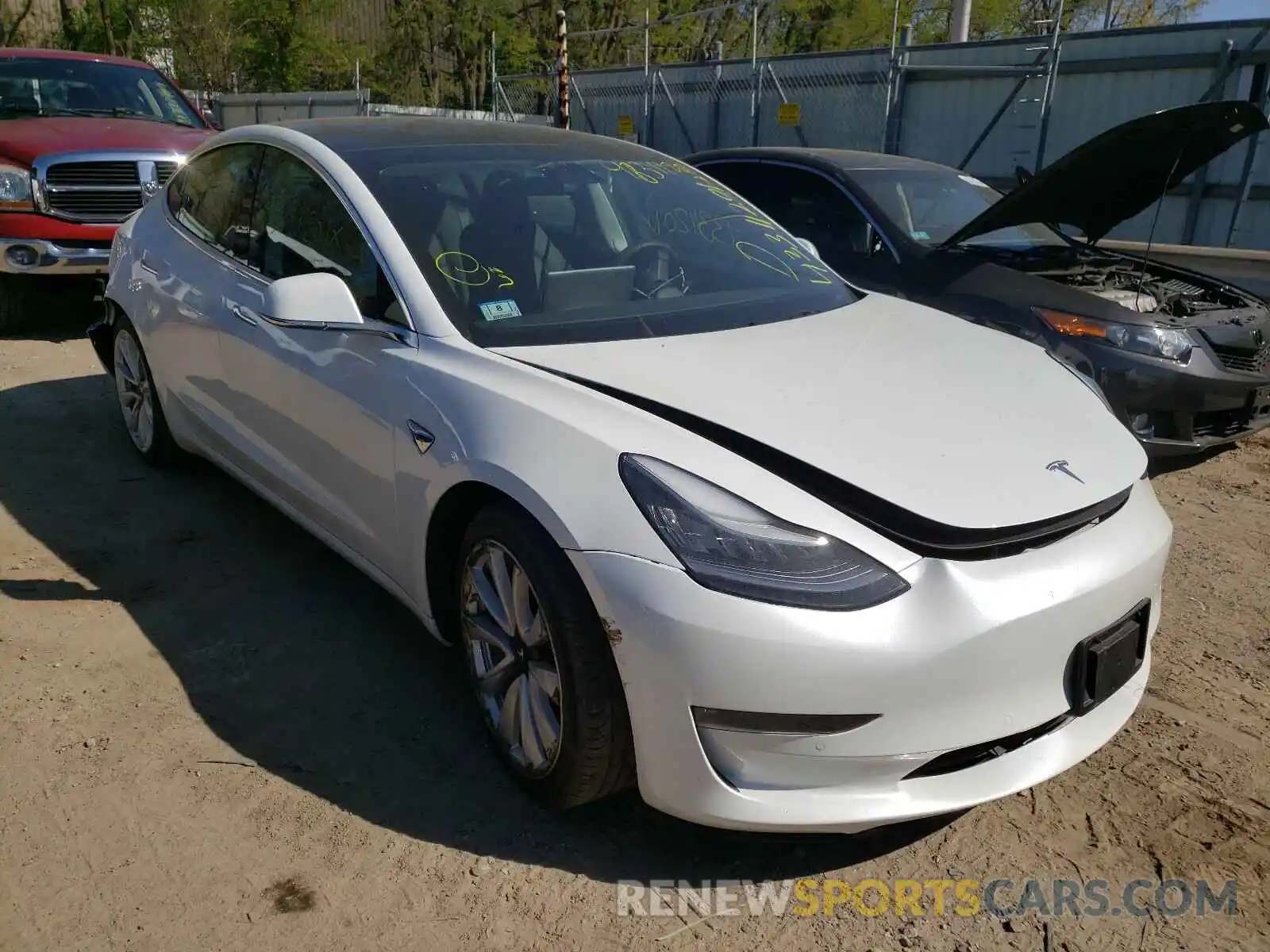 1 Photograph of a damaged car 5YJ3E1EB2KF433953 TESLA MODEL 3 2019