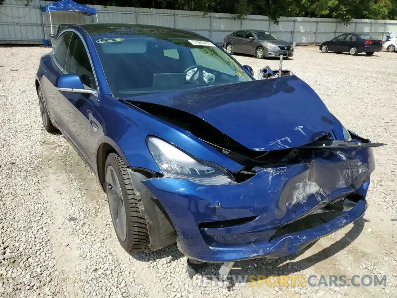 1 Photograph of a damaged car 5YJ3E1EB2KF437338 TESLA MODEL 3 2019