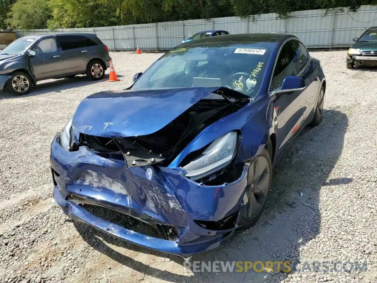 2 Photograph of a damaged car 5YJ3E1EB2KF437338 TESLA MODEL 3 2019