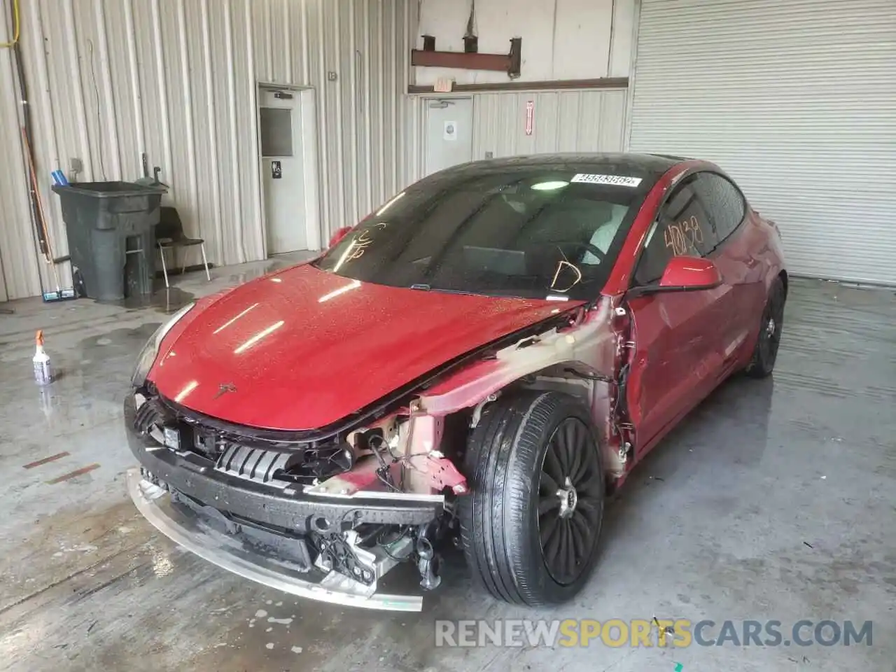 2 Photograph of a damaged car 5YJ3E1EB2KF440370 TESLA MODEL 3 2019