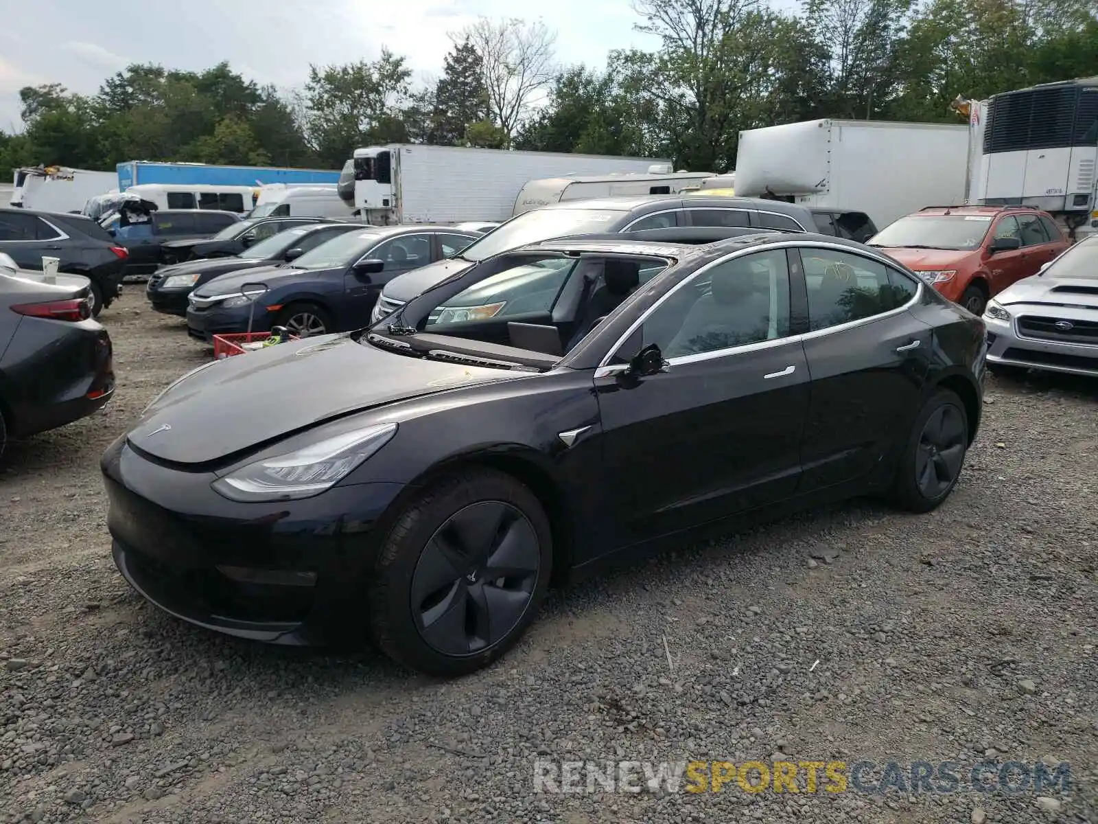 2 Photograph of a damaged car 5YJ3E1EB2KF441762 TESLA MODEL 3 2019