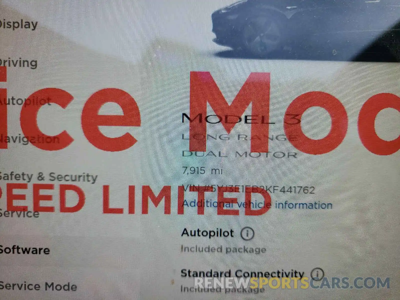 8 Photograph of a damaged car 5YJ3E1EB2KF441762 TESLA MODEL 3 2019