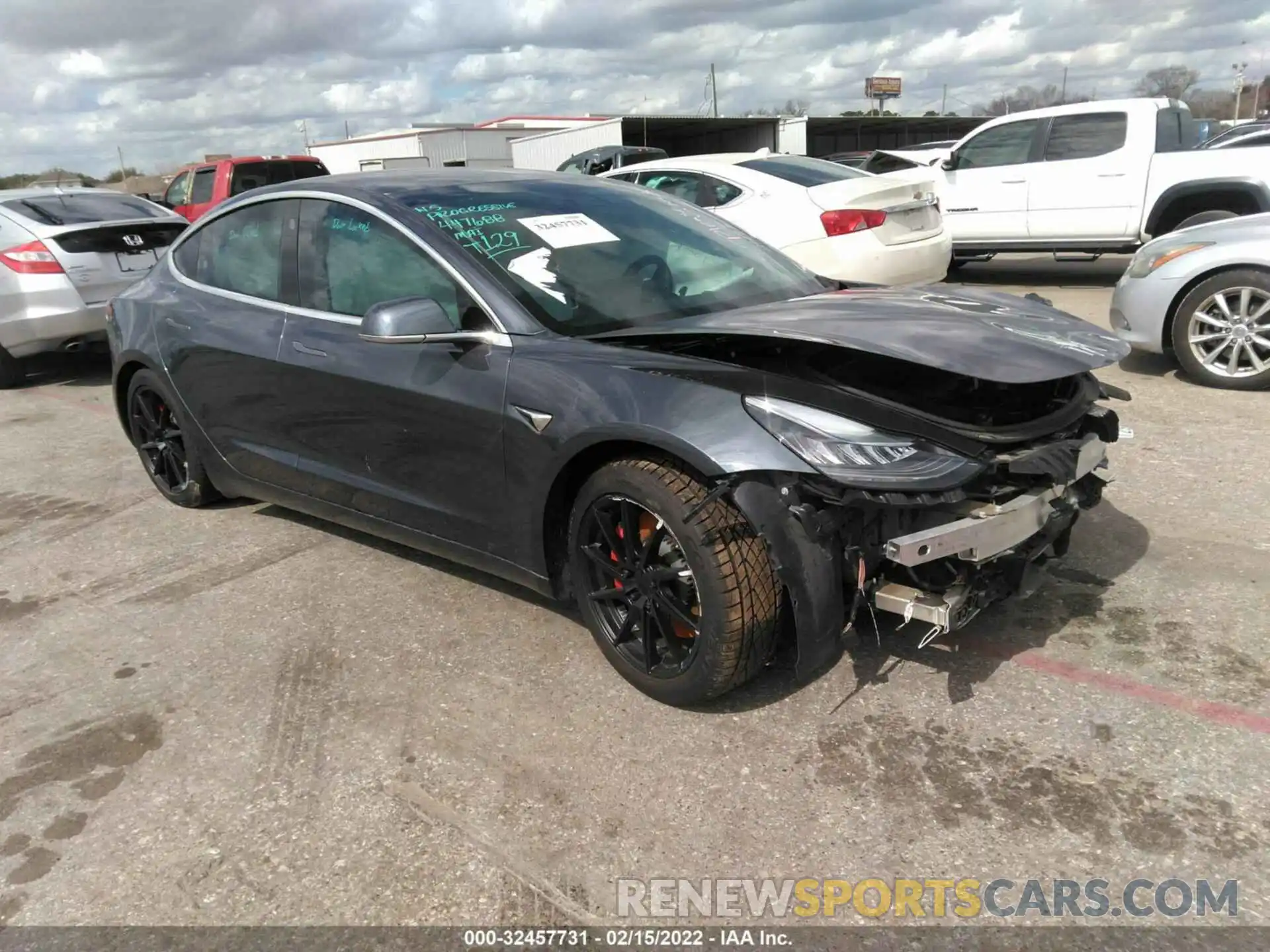 1 Photograph of a damaged car 5YJ3E1EB2KF447688 TESLA MODEL 3 2019