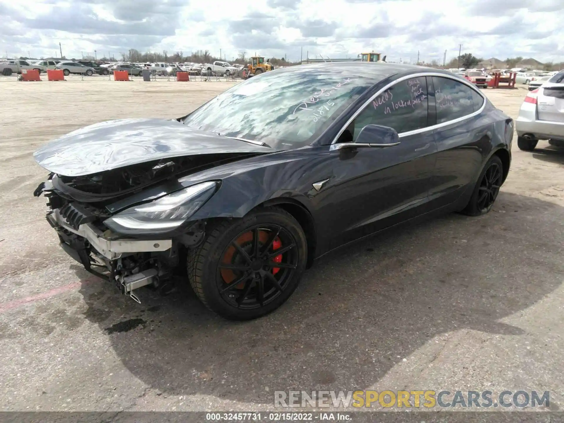 2 Photograph of a damaged car 5YJ3E1EB2KF447688 TESLA MODEL 3 2019