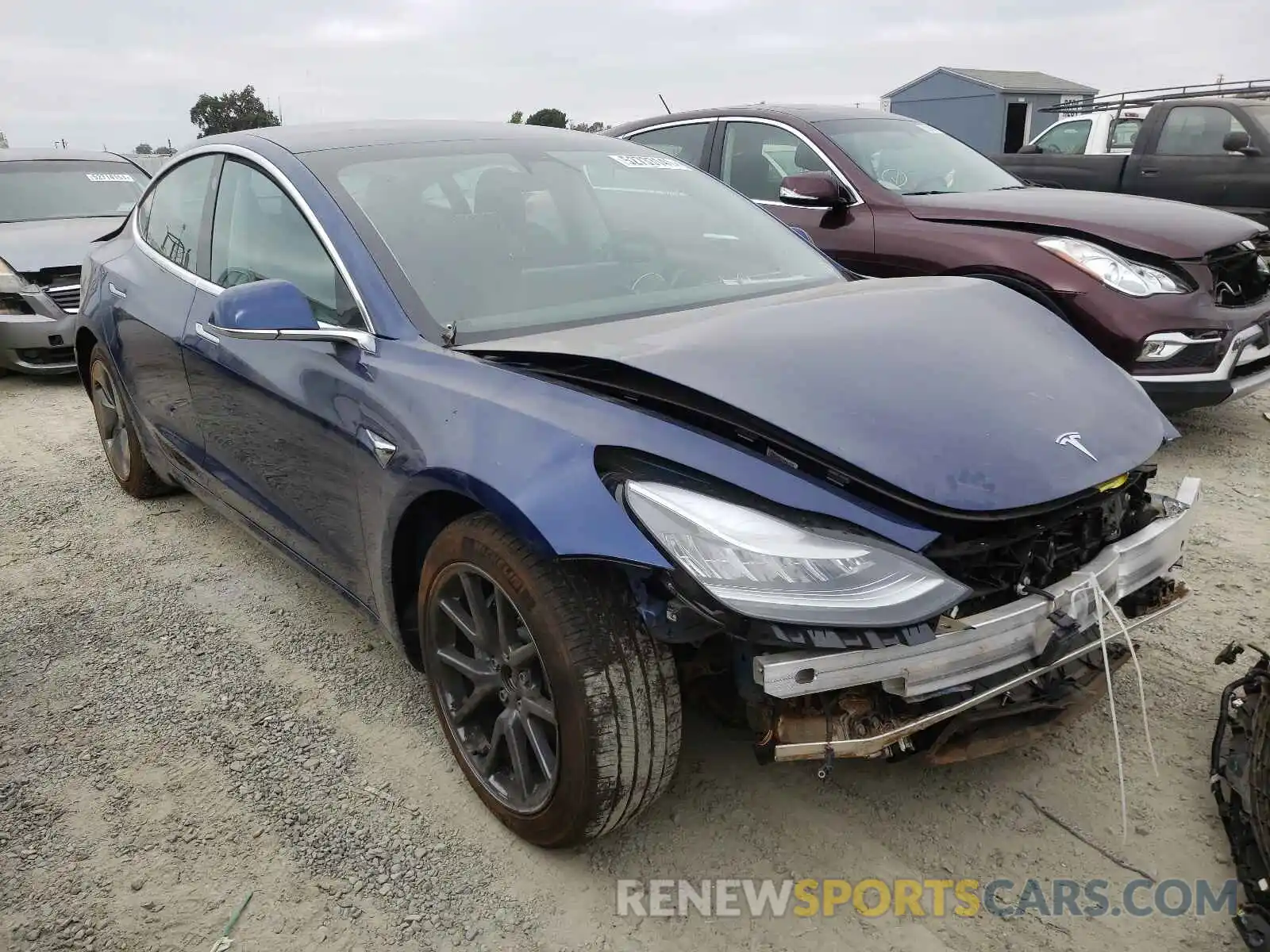 1 Photograph of a damaged car 5YJ3E1EB2KF452583 TESLA MODEL 3 2019