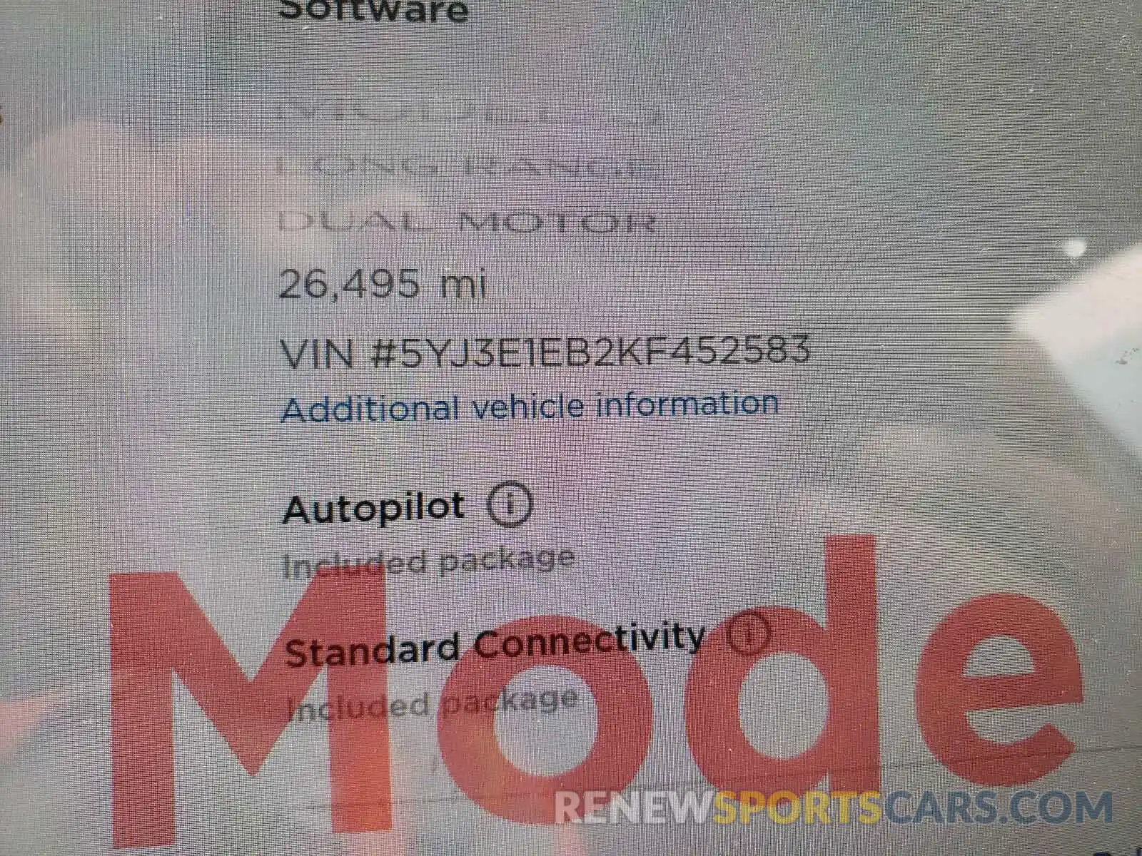 9 Photograph of a damaged car 5YJ3E1EB2KF452583 TESLA MODEL 3 2019