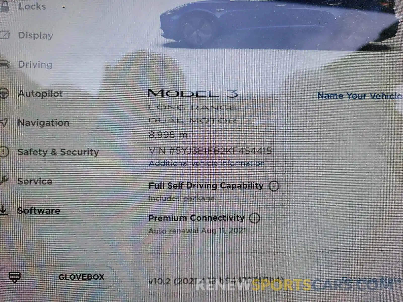 8 Photograph of a damaged car 5YJ3E1EB2KF454415 TESLA MODEL 3 2019