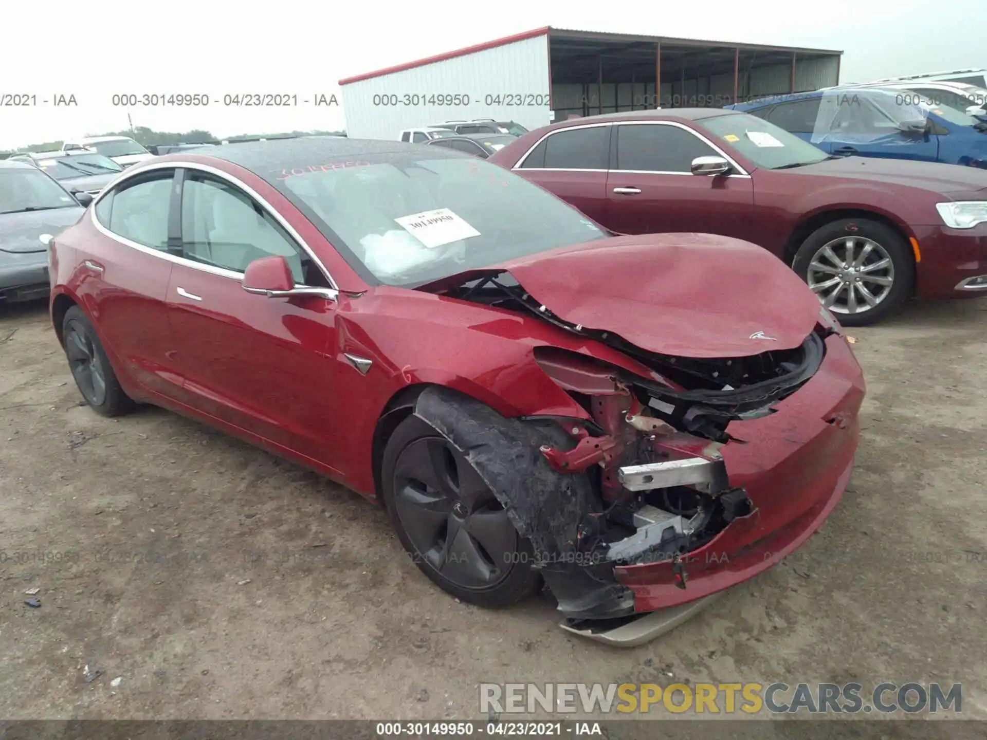 1 Photograph of a damaged car 5YJ3E1EB2KF454446 TESLA MODEL 3 2019