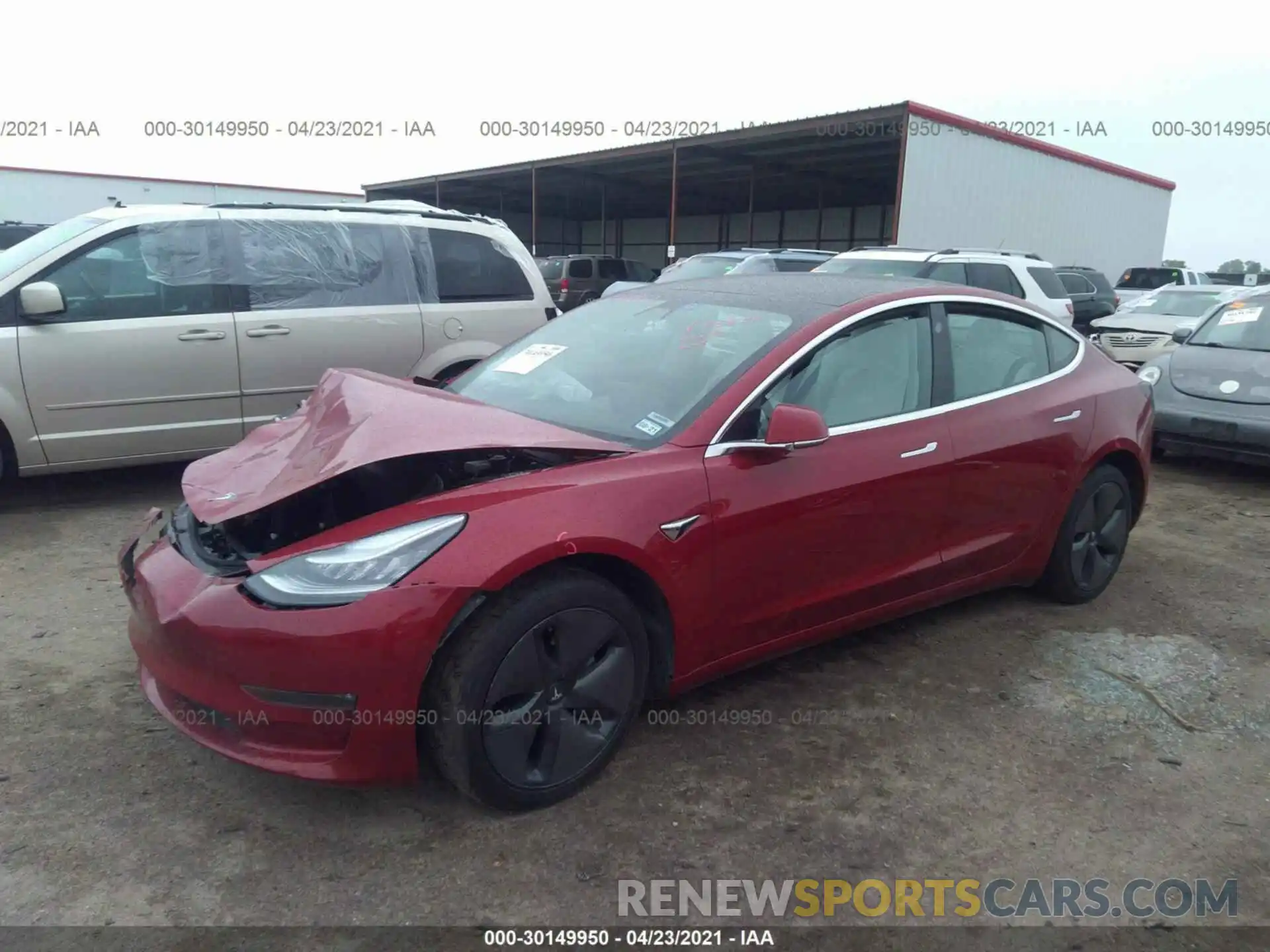 2 Photograph of a damaged car 5YJ3E1EB2KF454446 TESLA MODEL 3 2019