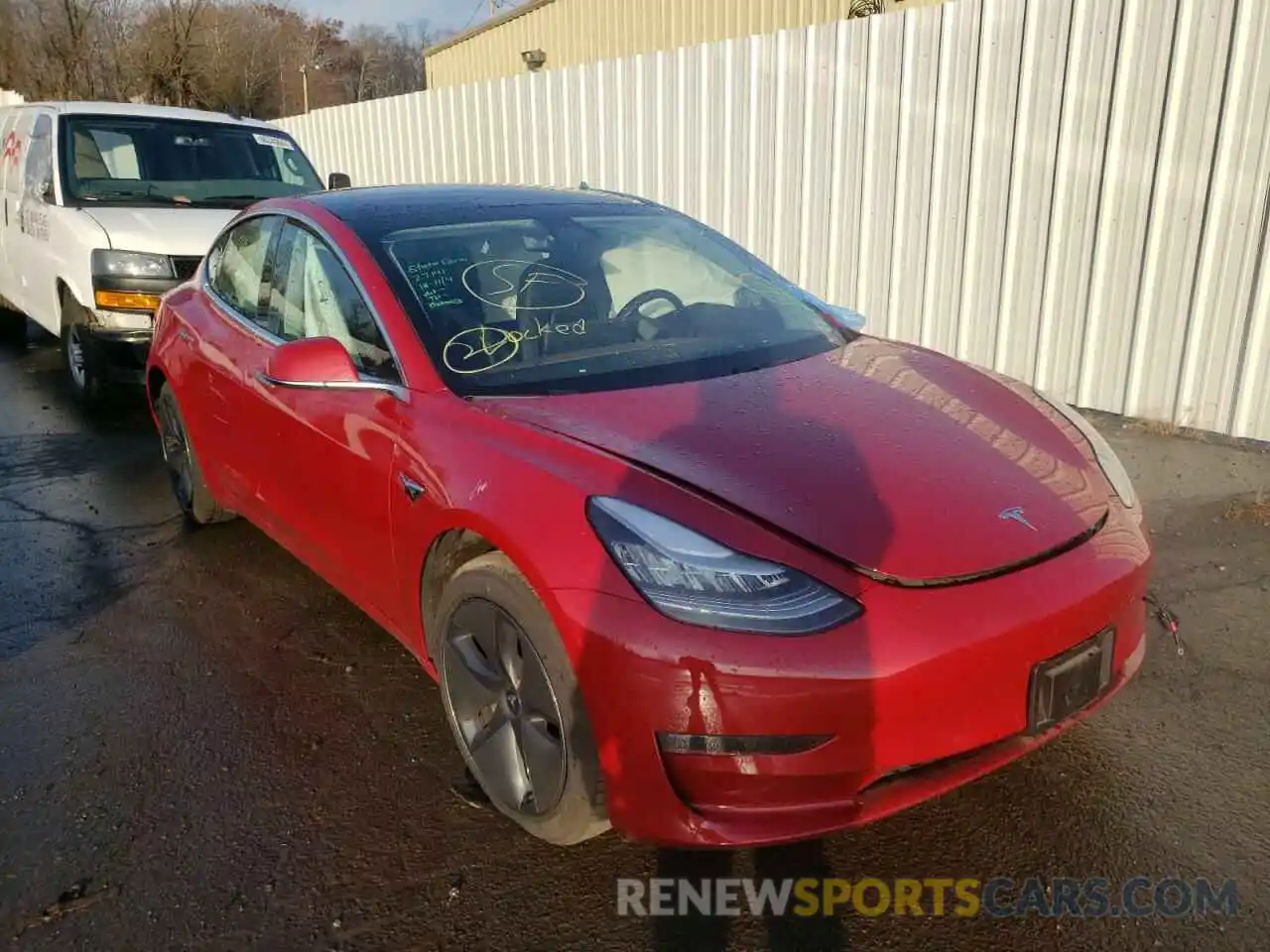 1 Photograph of a damaged car 5YJ3E1EB2KF464829 TESLA MODEL 3 2019