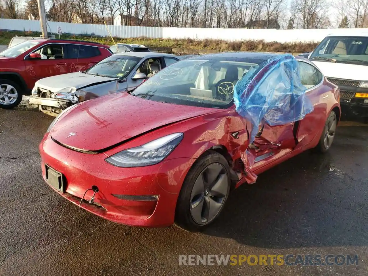 2 Photograph of a damaged car 5YJ3E1EB2KF464829 TESLA MODEL 3 2019