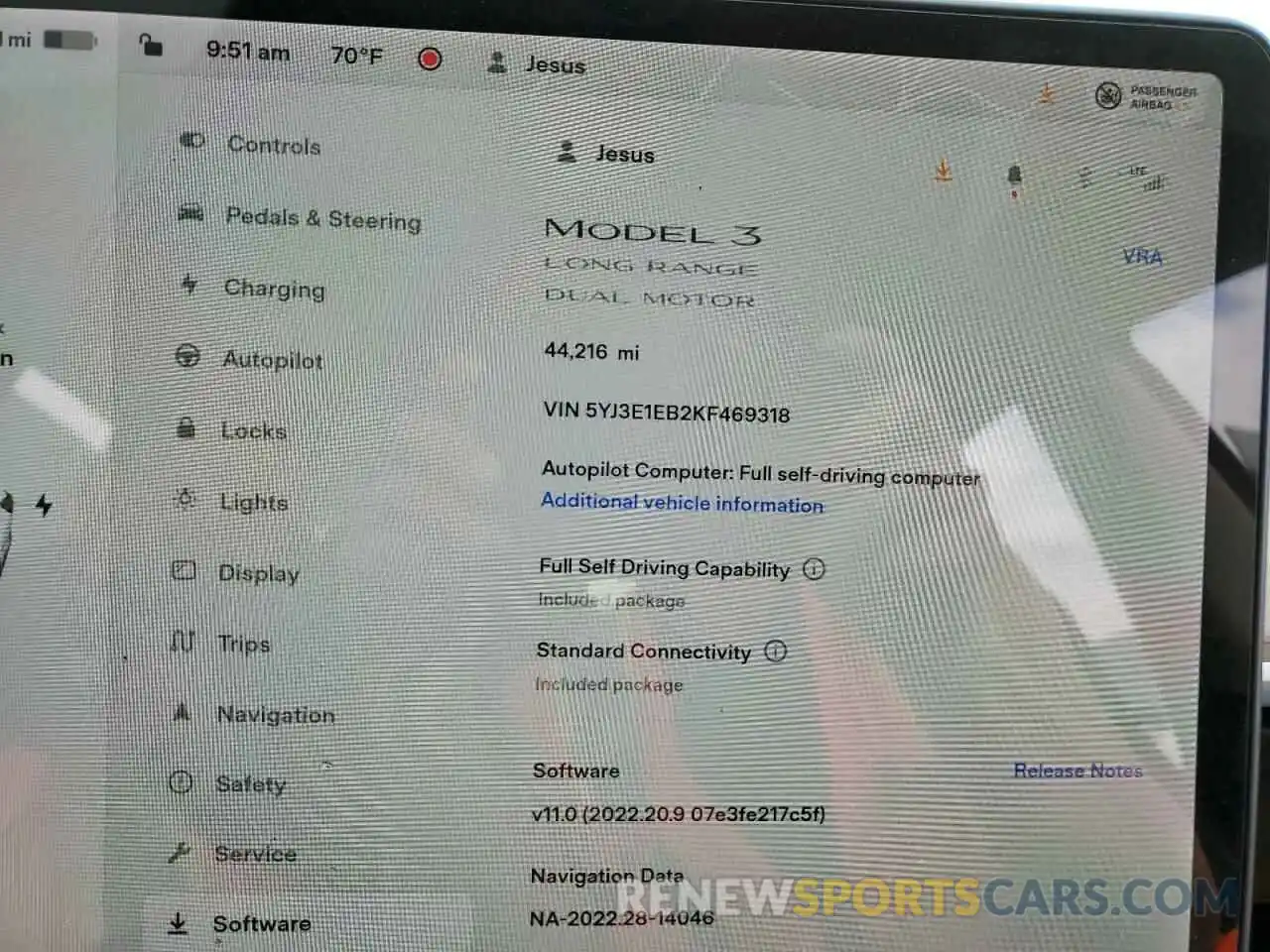 8 Photograph of a damaged car 5YJ3E1EB2KF469318 TESLA MODEL 3 2019