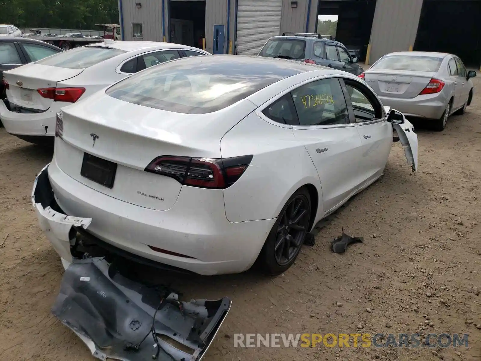 4 Photograph of a damaged car 5YJ3E1EB2KF493893 TESLA MODEL 3 2019