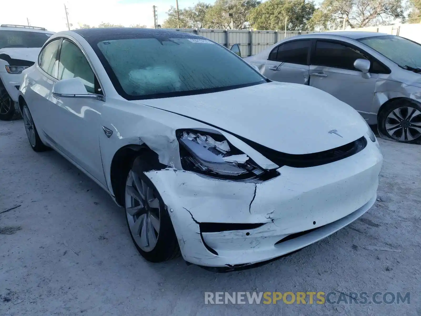 1 Photograph of a damaged car 5YJ3E1EB2KF494784 TESLA MODEL 3 2019