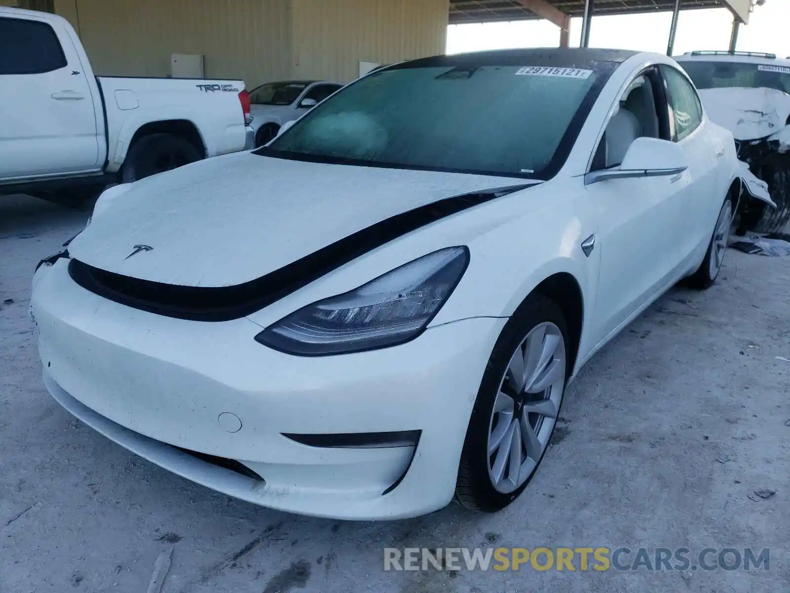 2 Photograph of a damaged car 5YJ3E1EB2KF494784 TESLA MODEL 3 2019