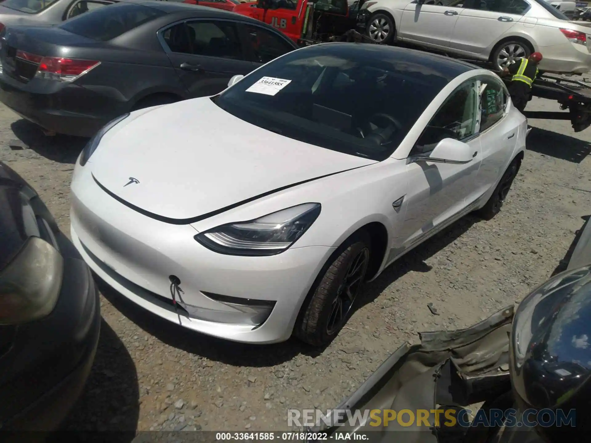 2 Photograph of a damaged car 5YJ3E1EB2KF511843 TESLA MODEL 3 2019