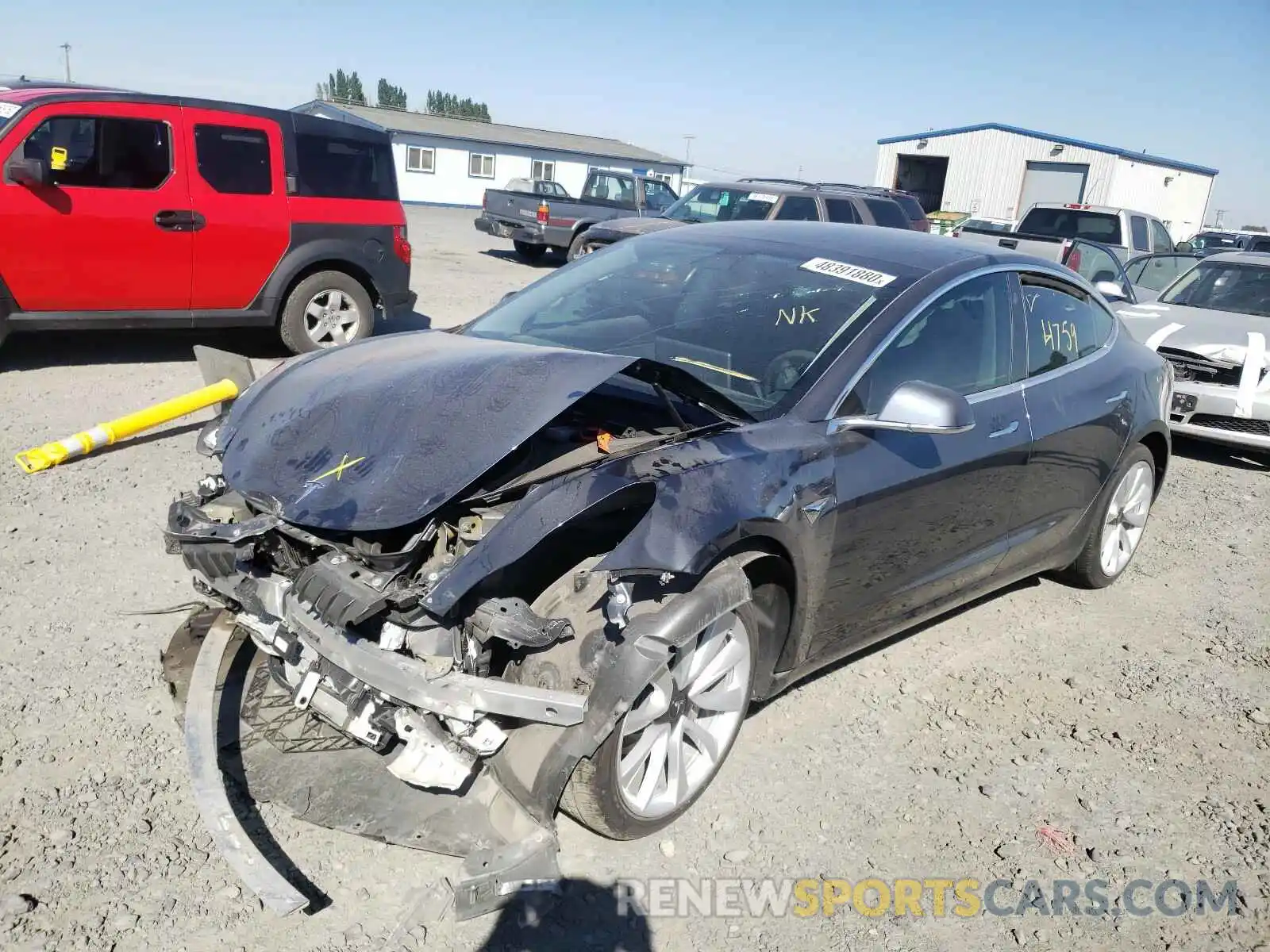 2 Photograph of a damaged car 5YJ3E1EB2KF530022 TESLA MODEL 3 2019