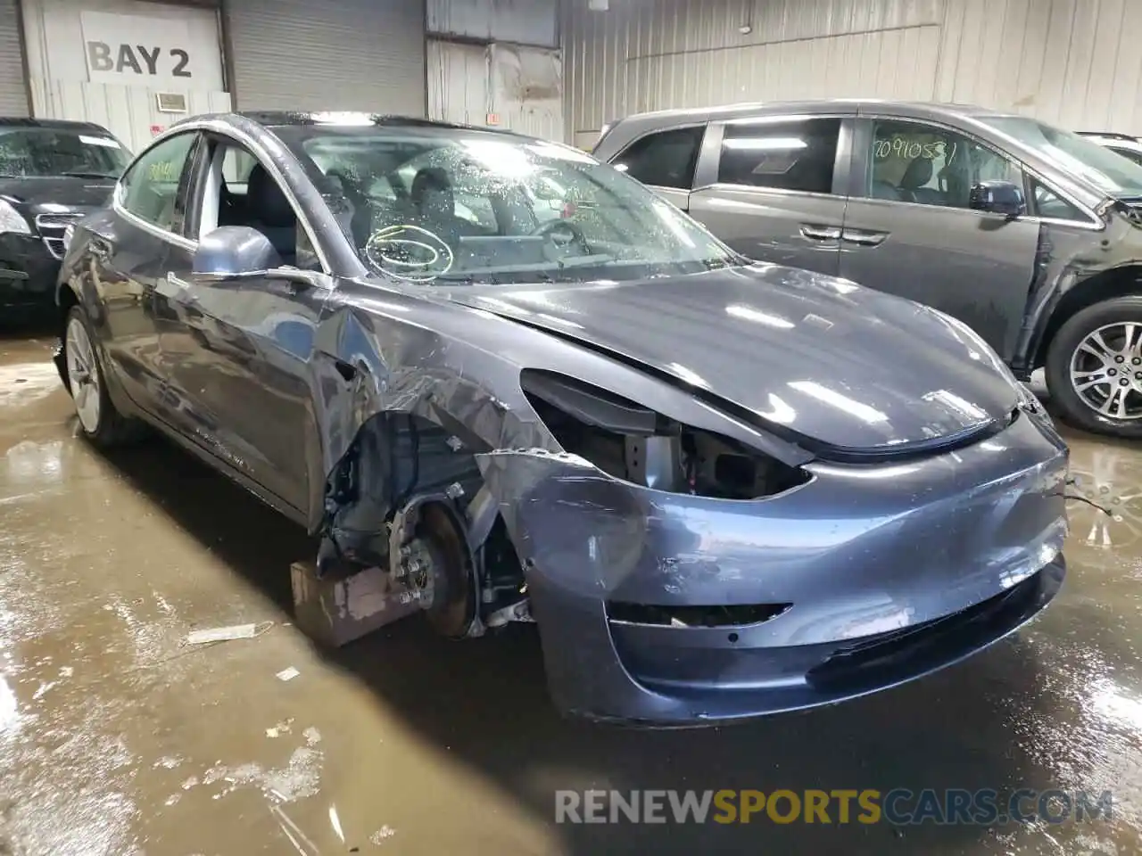 1 Photograph of a damaged car 5YJ3E1EB2KF530148 TESLA MODEL 3 2019