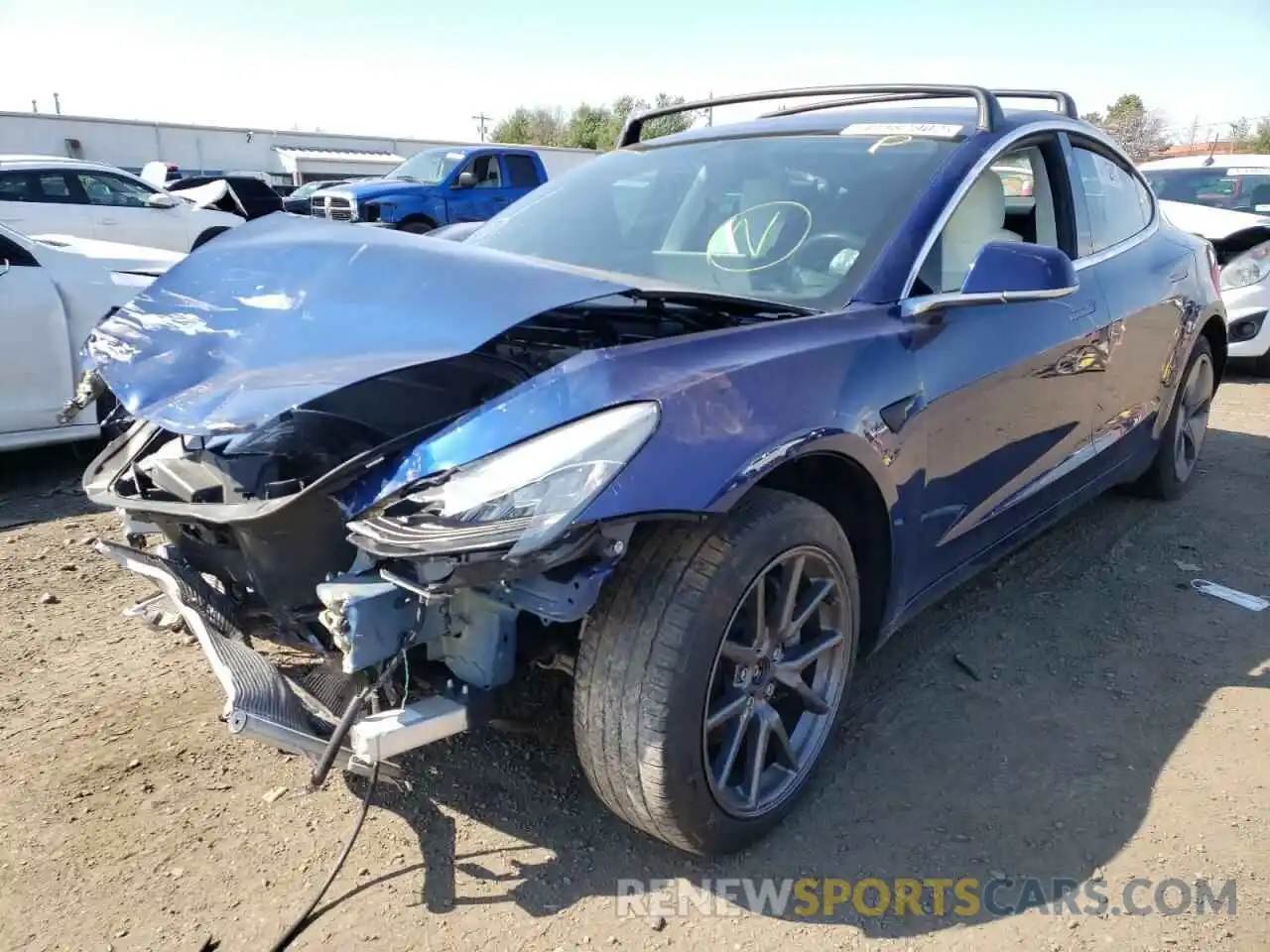 2 Photograph of a damaged car 5YJ3E1EB3KF192209 TESLA MODEL 3 2019