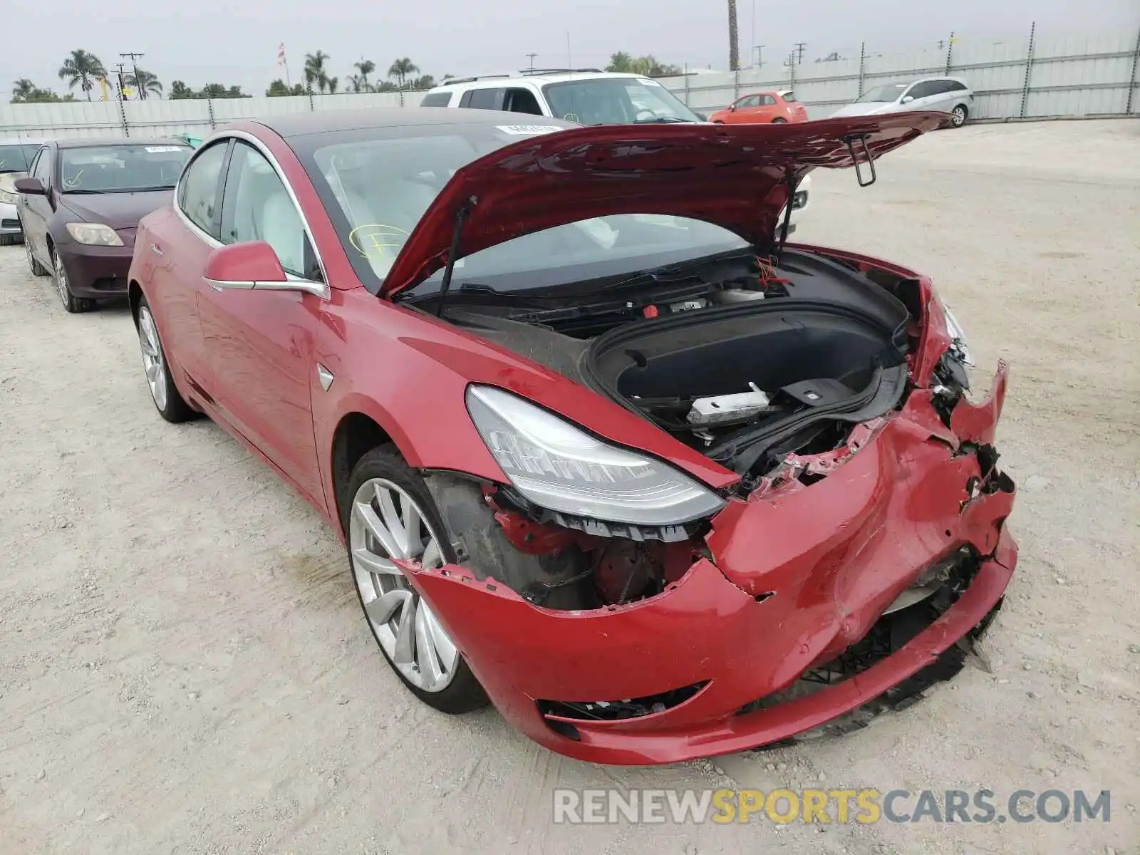 1 Photograph of a damaged car 5YJ3E1EB3KF192646 TESLA MODEL 3 2019