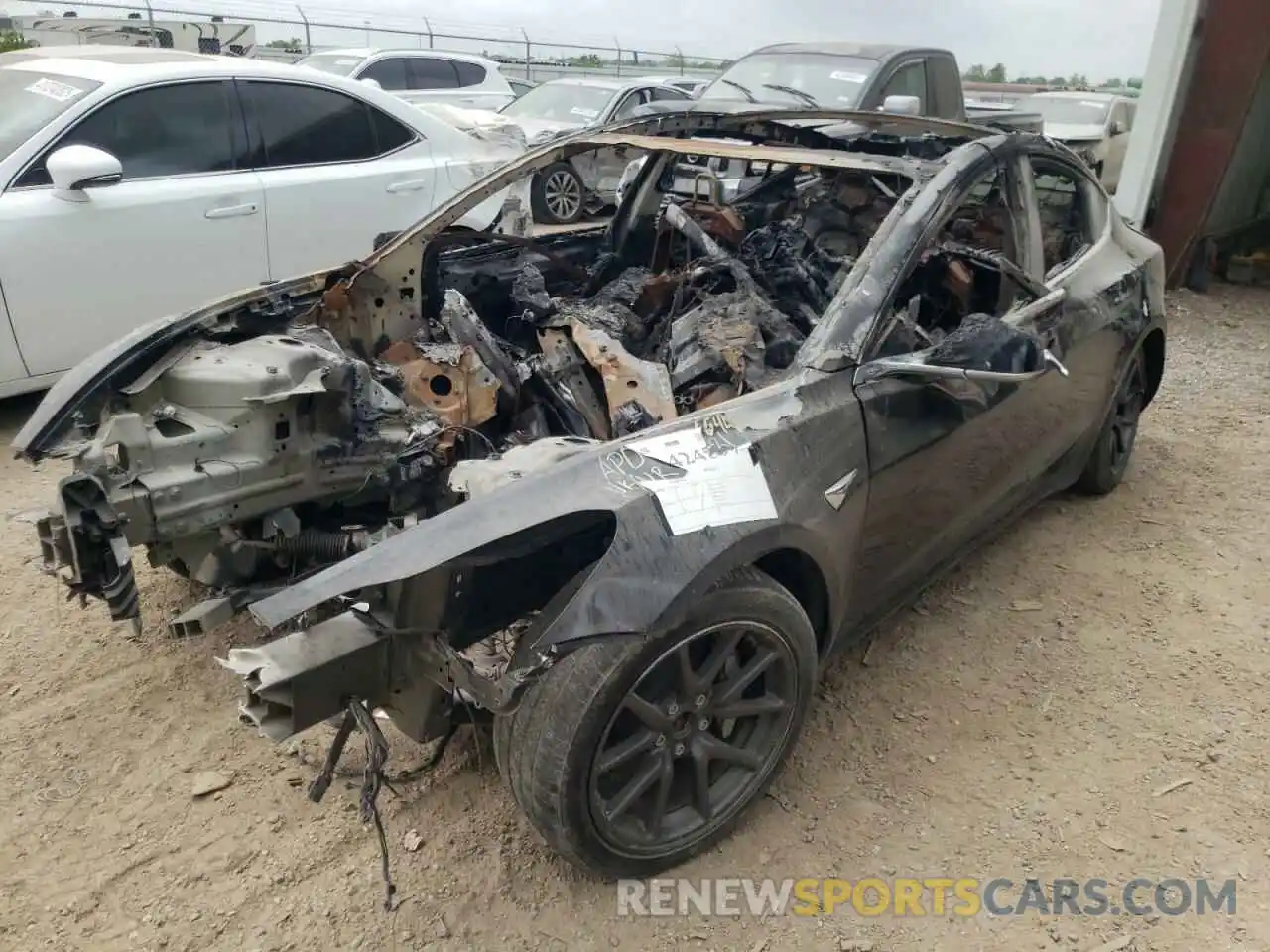 2 Photograph of a damaged car 5YJ3E1EB3KF193487 TESLA MODEL 3 2019