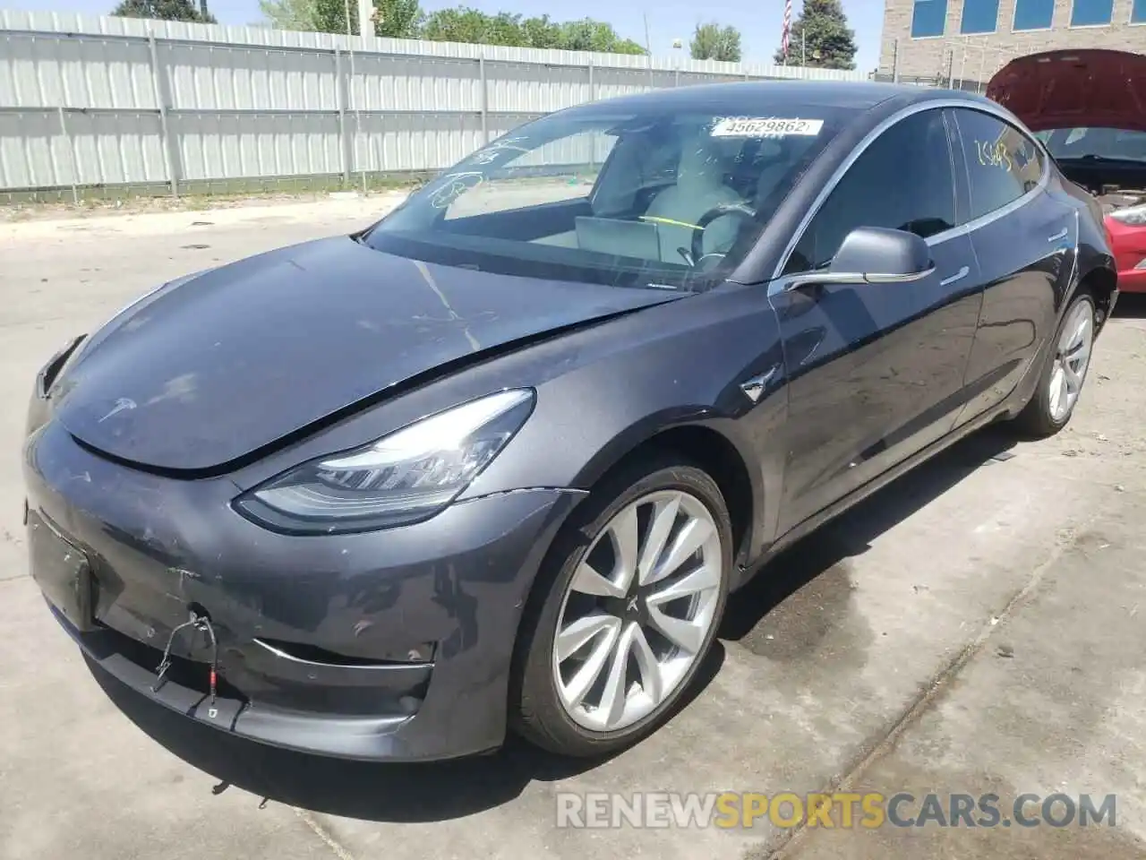 2 Photograph of a damaged car 5YJ3E1EB3KF195742 TESLA MODEL 3 2019