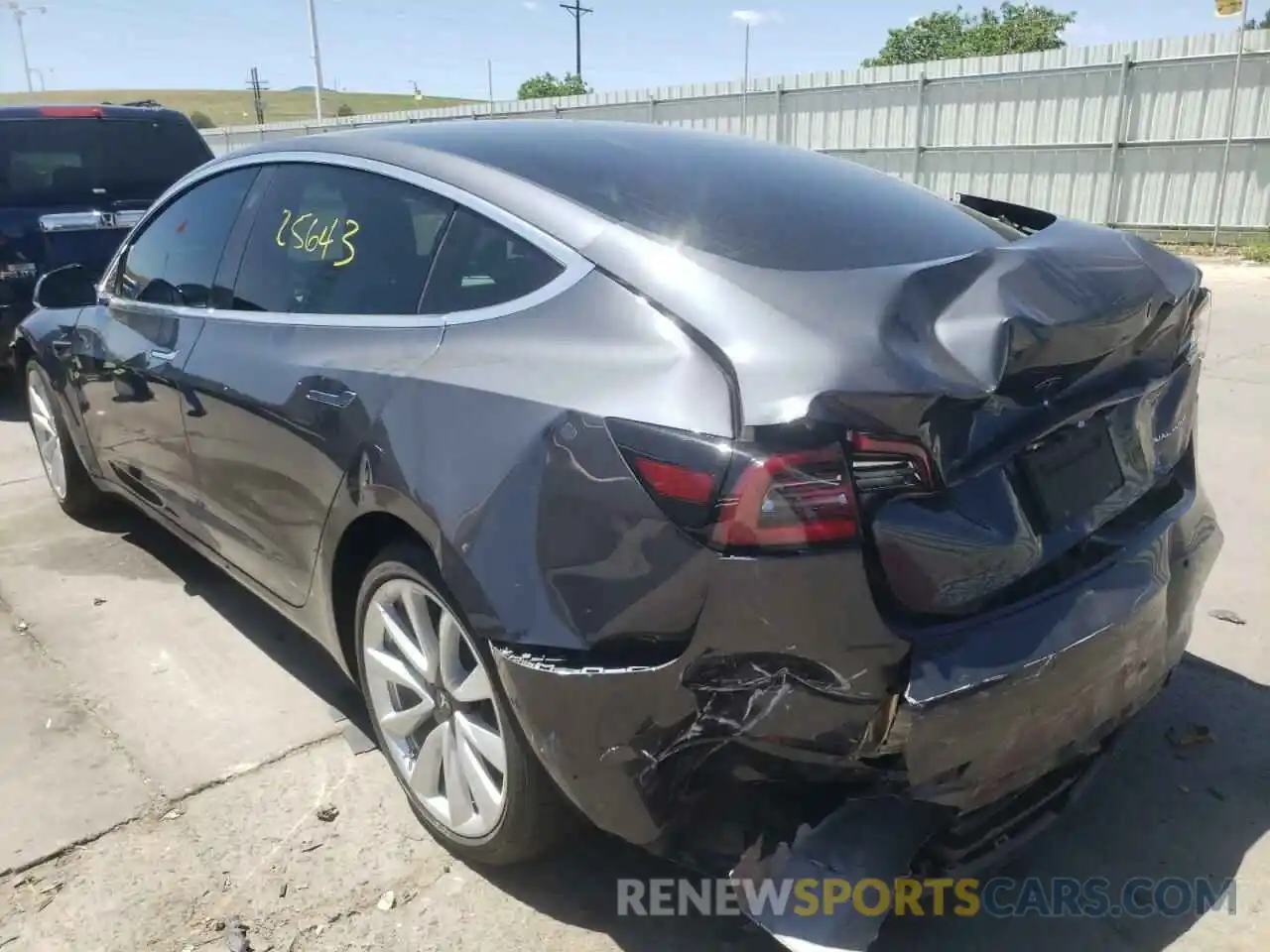 3 Photograph of a damaged car 5YJ3E1EB3KF195742 TESLA MODEL 3 2019